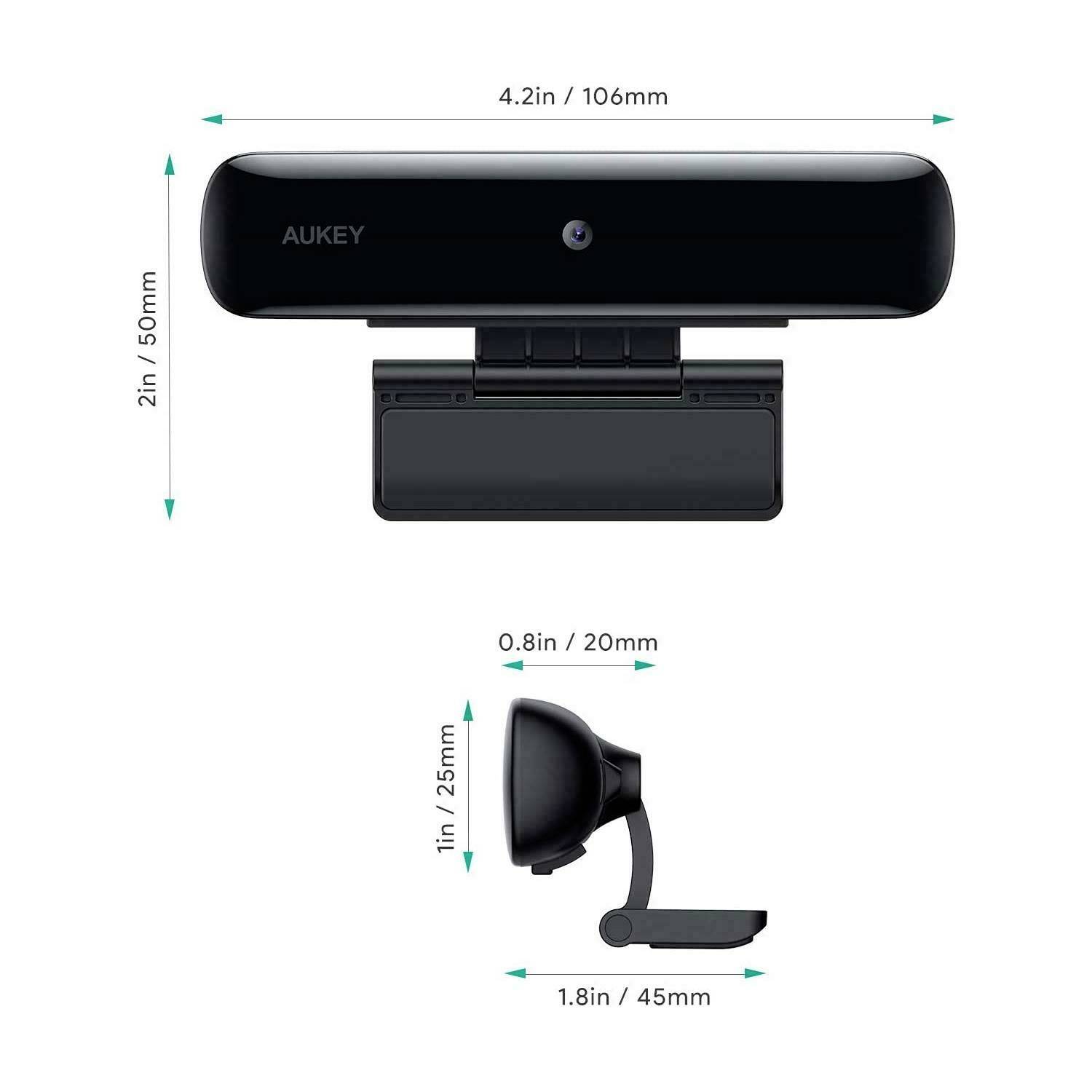 Aukey PC-W1 Full HD-Webcam 1920 x 1080 Pixel Klemm-Halterung
