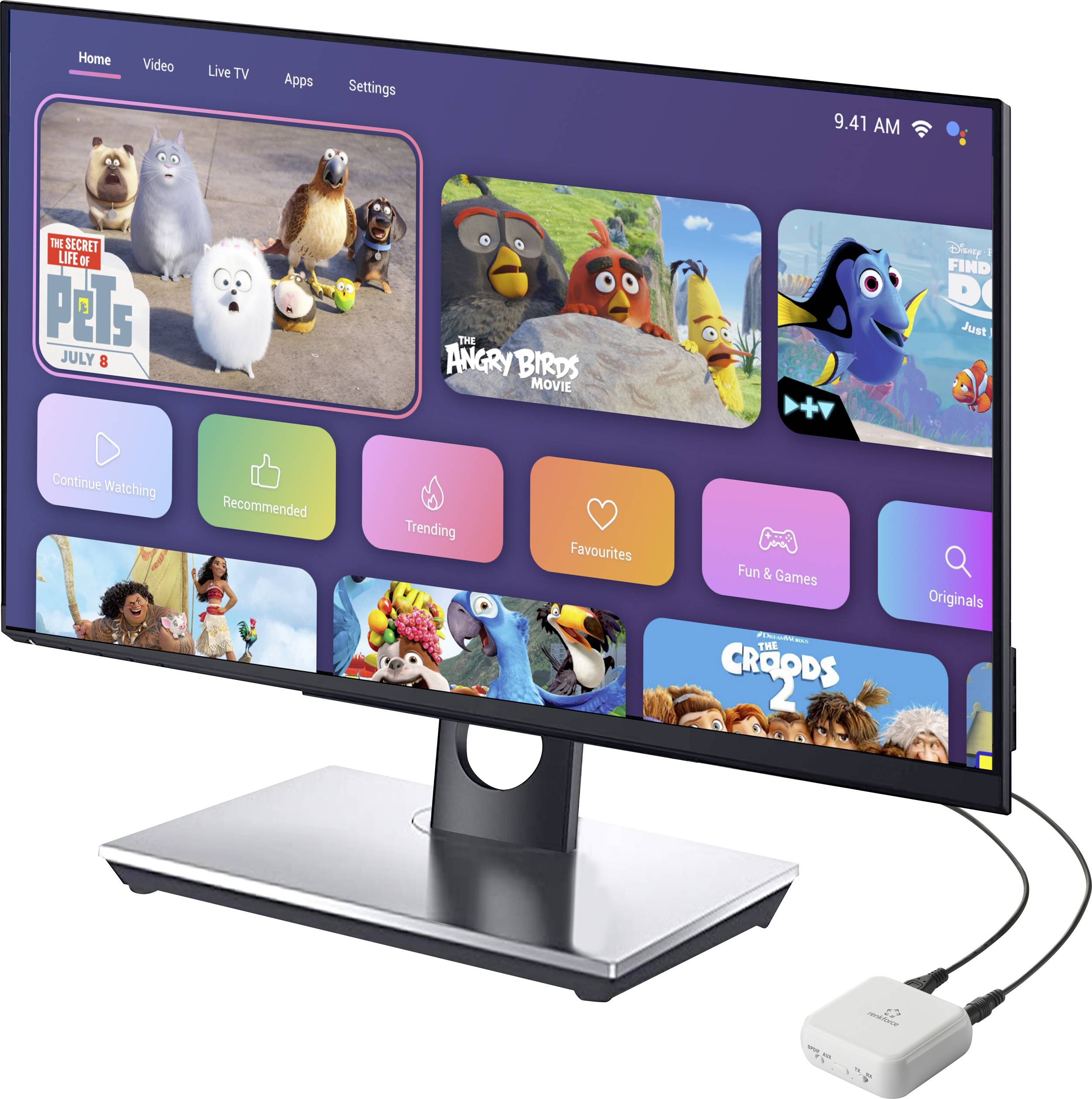 Renkforce RF-BTR-200 Bluetooth® Musik-Sender/Empfänger Bluetooth Version: 5.0 20m integrierter Akku