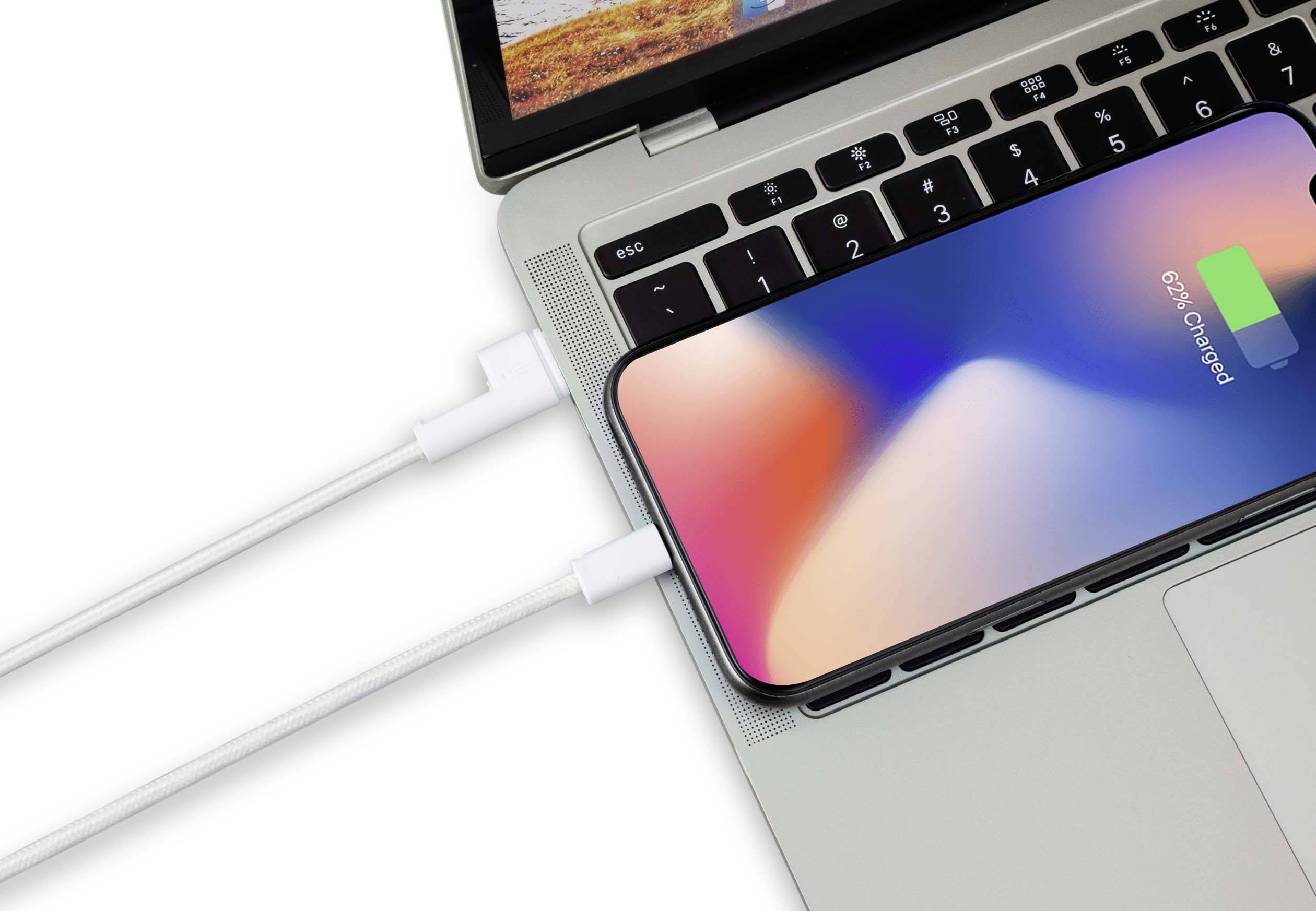 Renkforce iPad/iPhone/iPod Anschlusskabel [1x USB 2.0 Stecker A - 1x Apple Lightning-Stecker] 0.95m Weiß