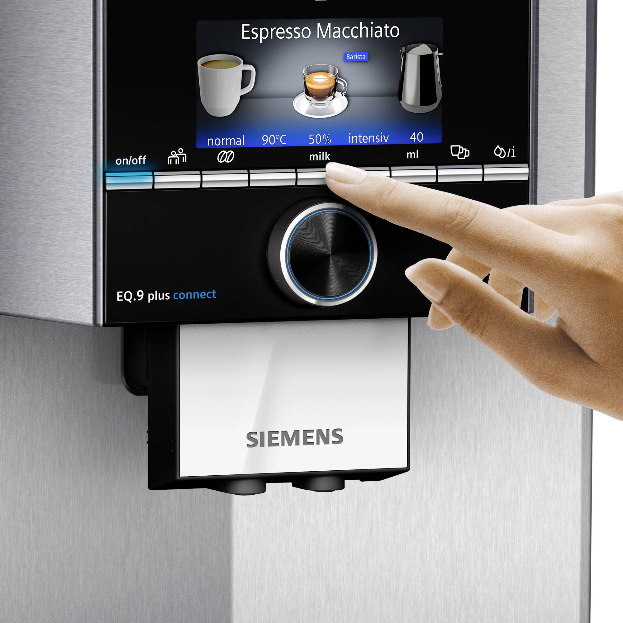 Siemens Hausgeräte TI9558X1DE Kaffeevollautomat Edelstahl, Schwarz