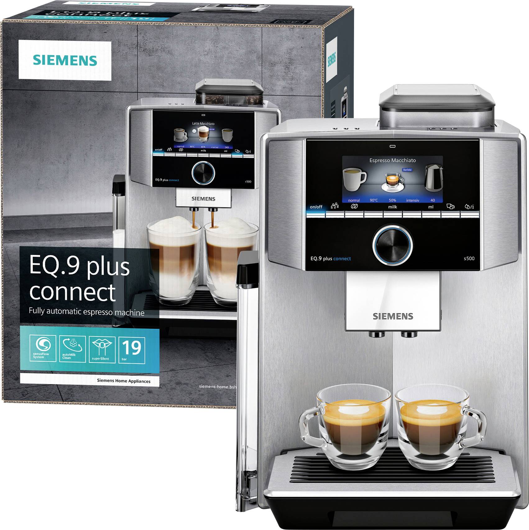 Siemens Hausgeräte TI9558X1DE Kaffeevollautomat Edelstahl, Schwarz