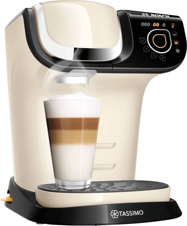 Bosch Haushalt TASSIMO MY WAY 2 TAS6507 Kapselmaschine Beige, Schwarz inkl. Entkalker, One Touch, herausnehmbare Brühgruppe