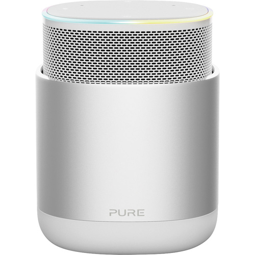 Pure DiscovR Sprachgesteuerter Lautsprecher Silber, Weiß