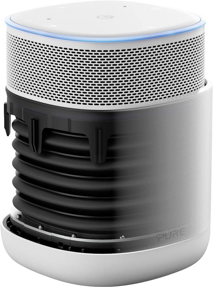 Pure DiscovR Sprachgesteuerter Lautsprecher Silber, Weiß