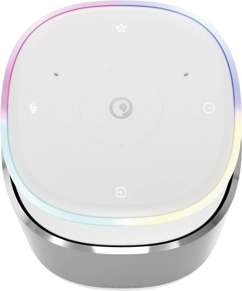 Pure DiscovR Sprachgesteuerter Lautsprecher Silber, Weiß