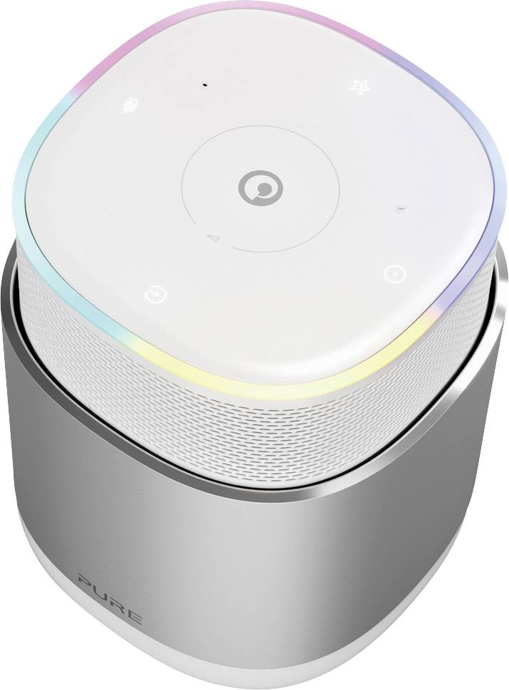 Pure DiscovR Sprachgesteuerter Lautsprecher Silber, Weiß