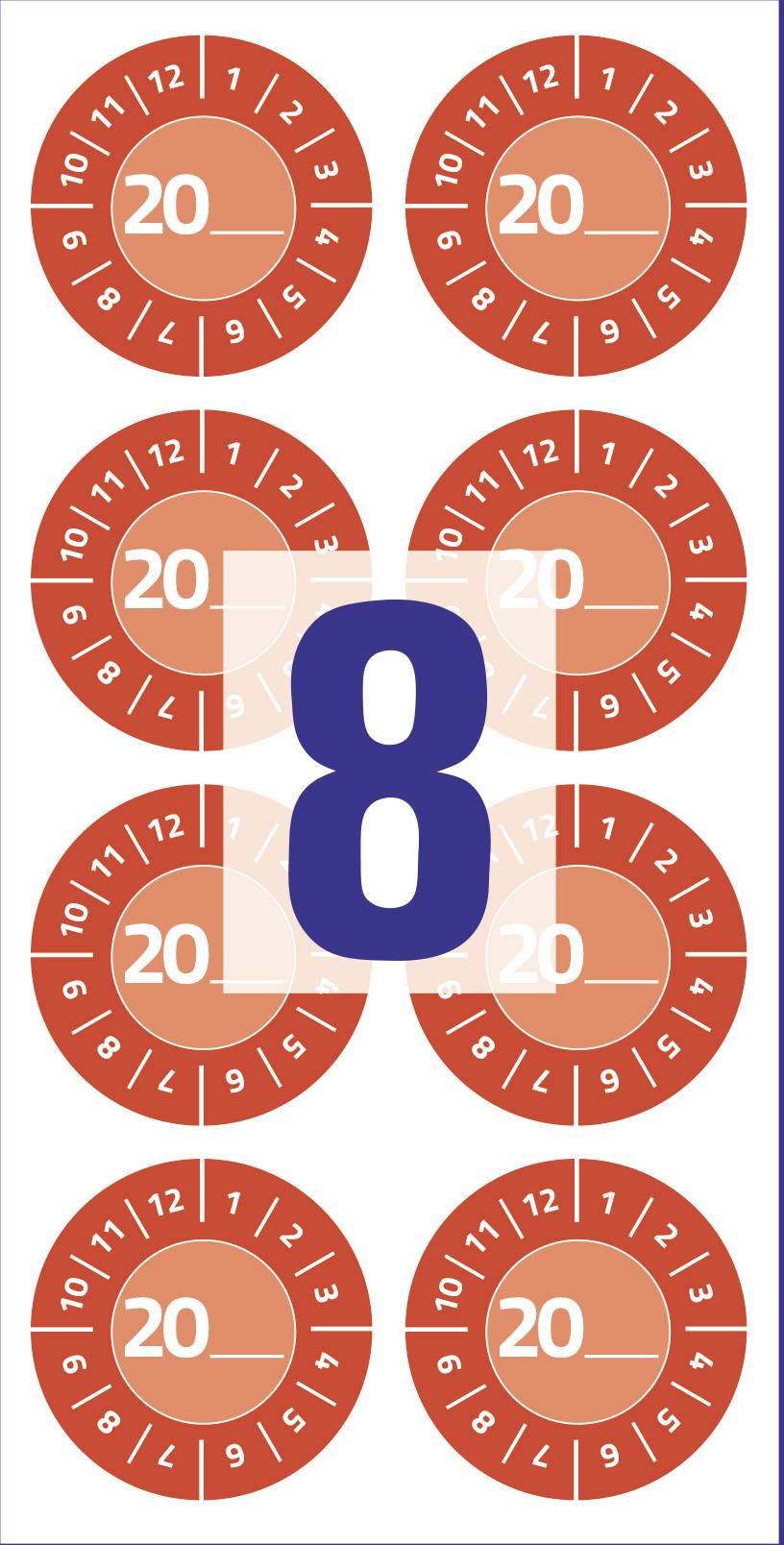 Avery-Zweckform 7901 Prüfplakette 20XX Rot (Ø) 30mm 30mm 80St.