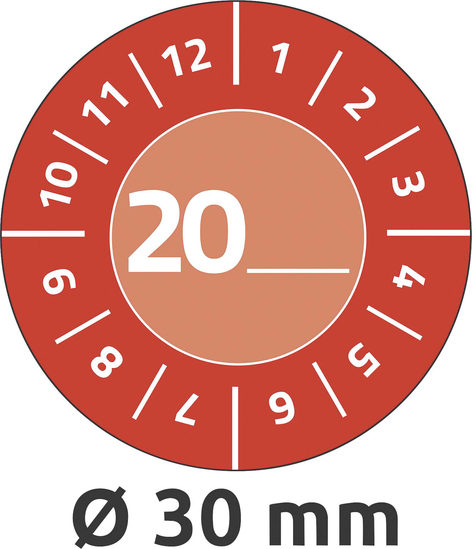 Avery-Zweckform 7901 Prüfplakette 20XX Rot (Ø) 30mm 30mm 80St.
