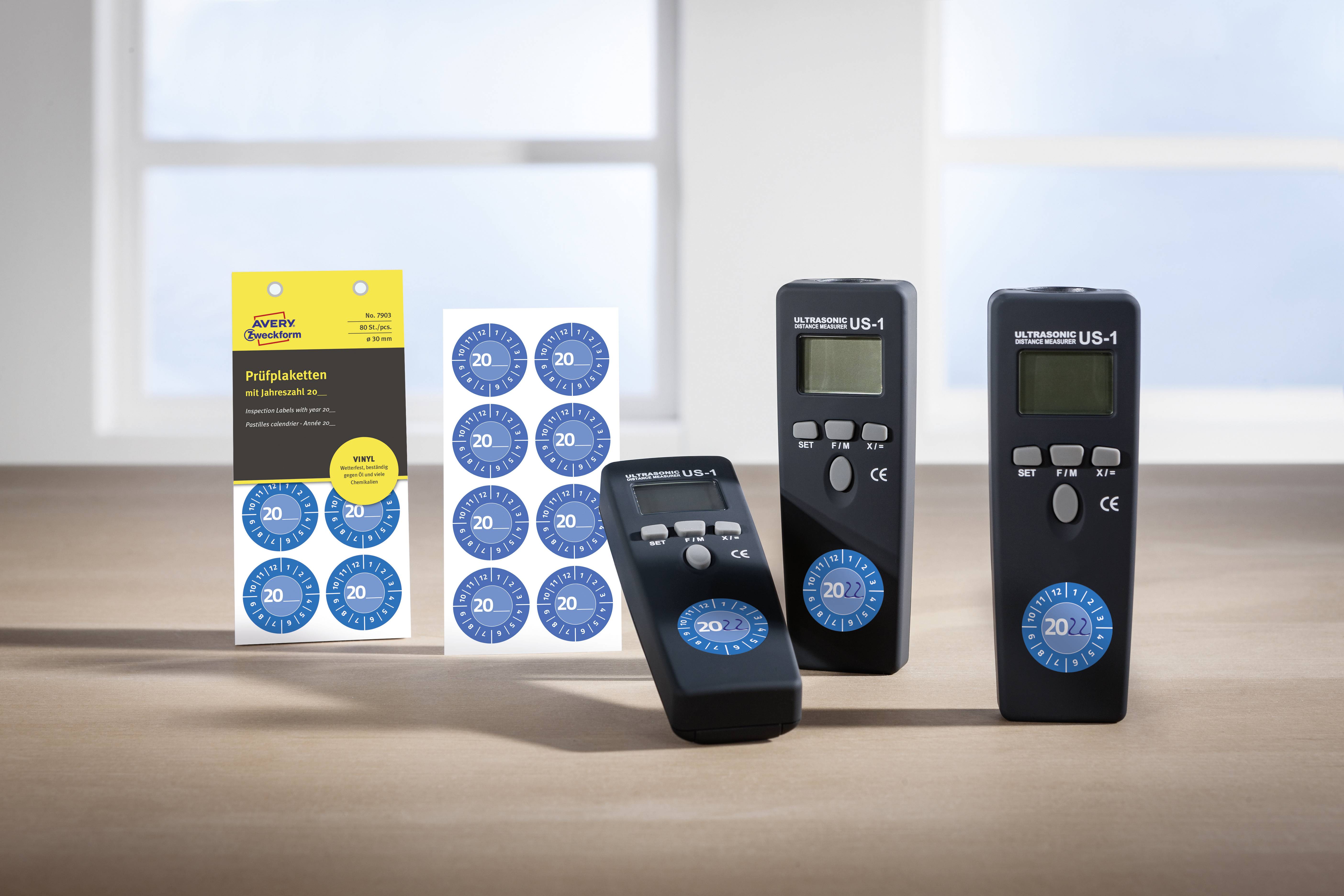 Avery-Zweckform 7903 Prüfplakette 20XX Blau (Ø) 30mm 30mm 80St.