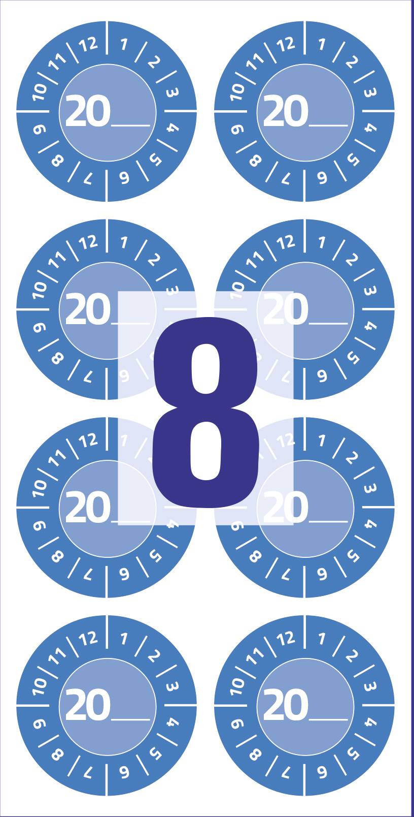 Avery-Zweckform 7903 Prüfplakette 20XX Blau (Ø) 30mm 30mm 80St.