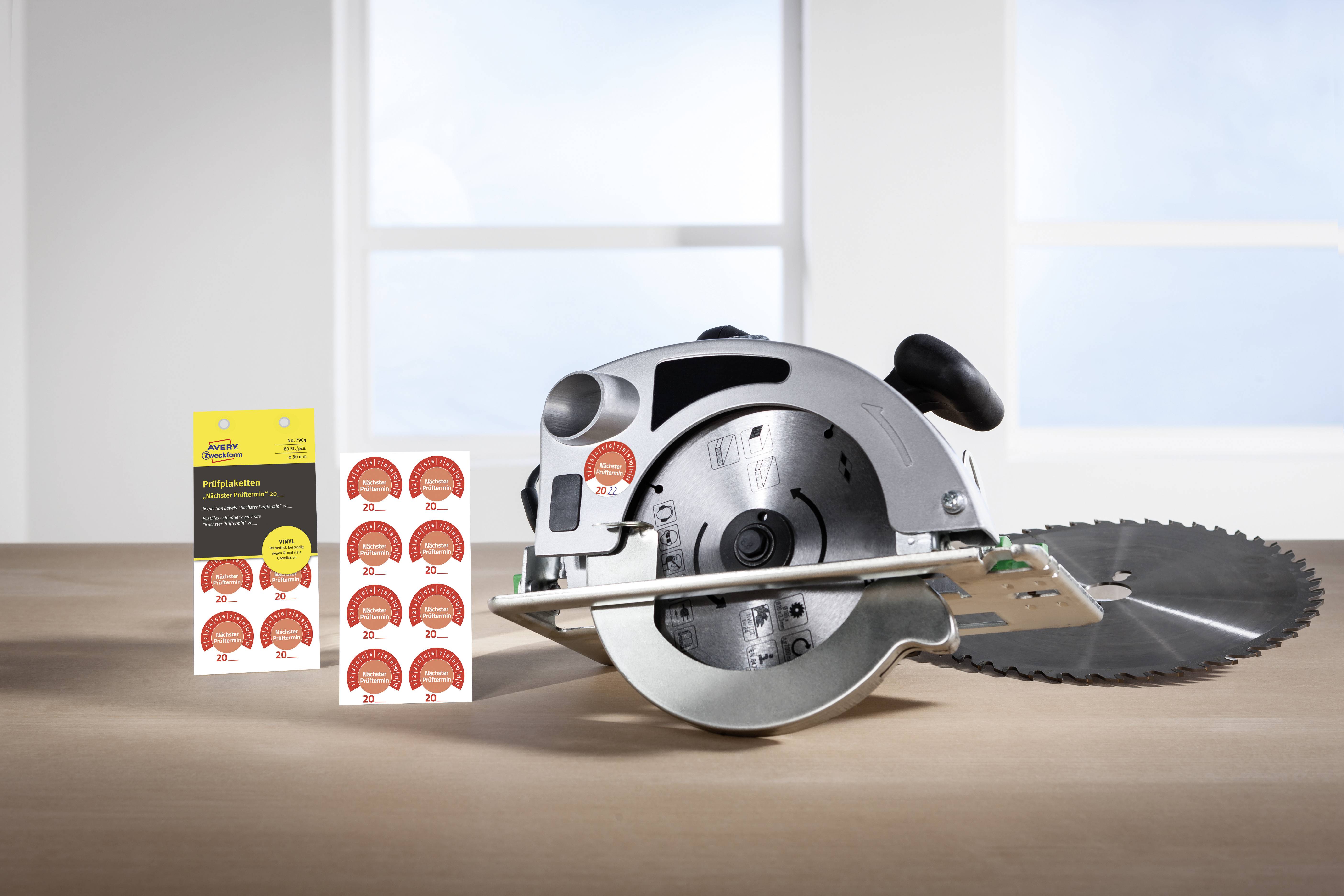 Avery-Zweckform 7904 Prüfplakette 20XX Rot (Ø) 30mm 30mm 80St.