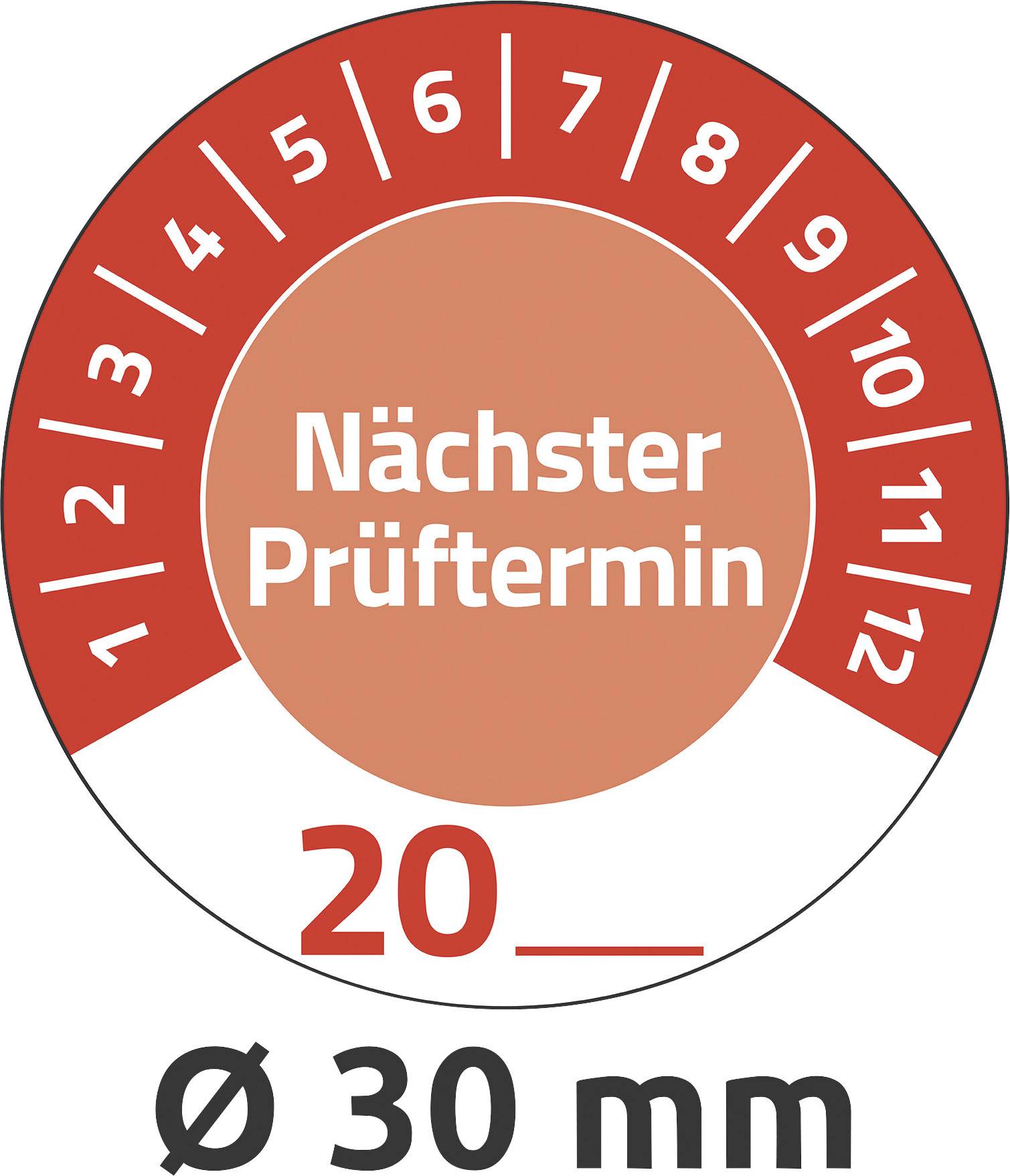 Avery-Zweckform 7904 Prüfplakette 20XX Rot (Ø) 30mm 30mm 80St.