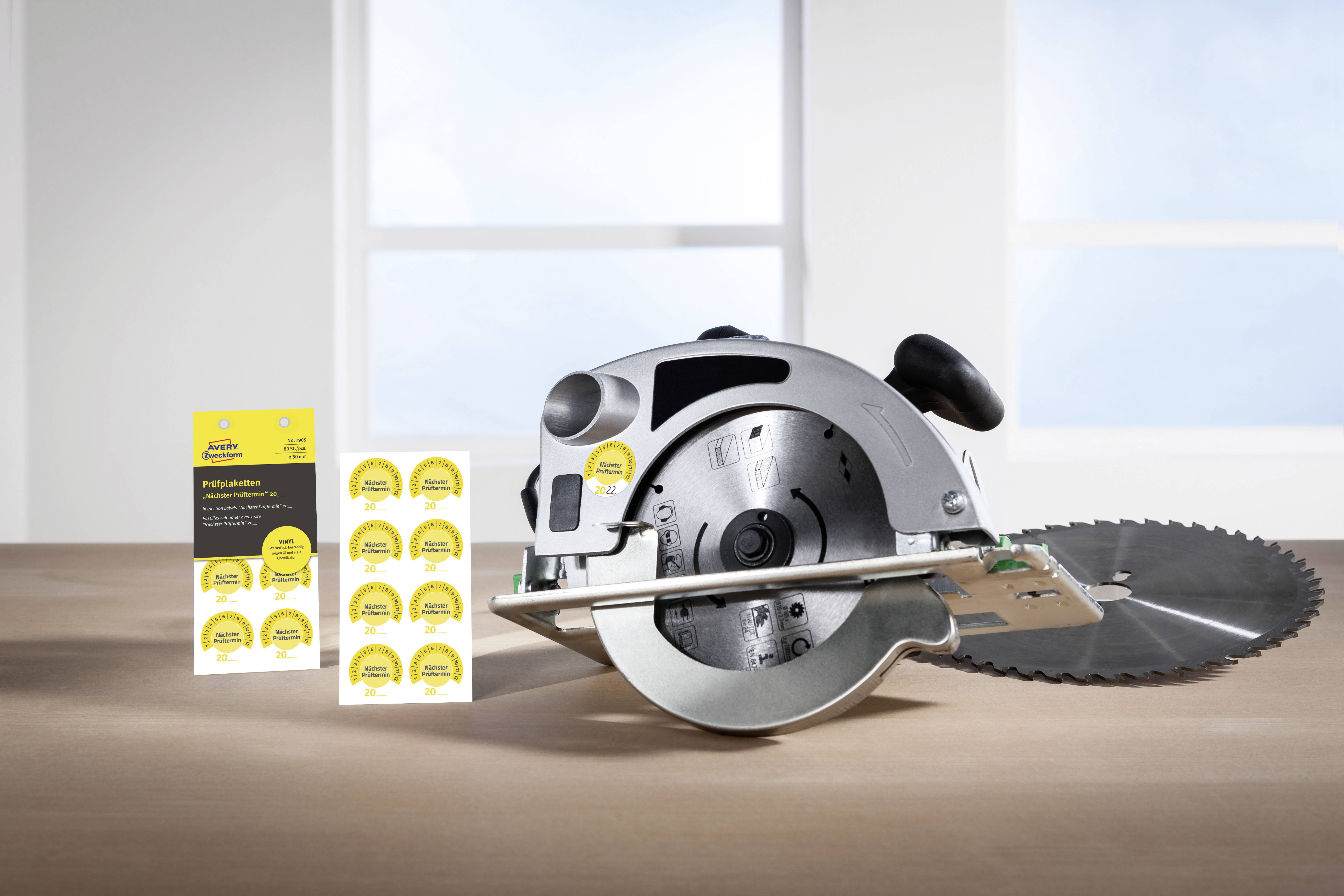 Avery-Zweckform 7905 Prüfplakette 20XX Gelb (Ø) 30mm 30mm 80St.