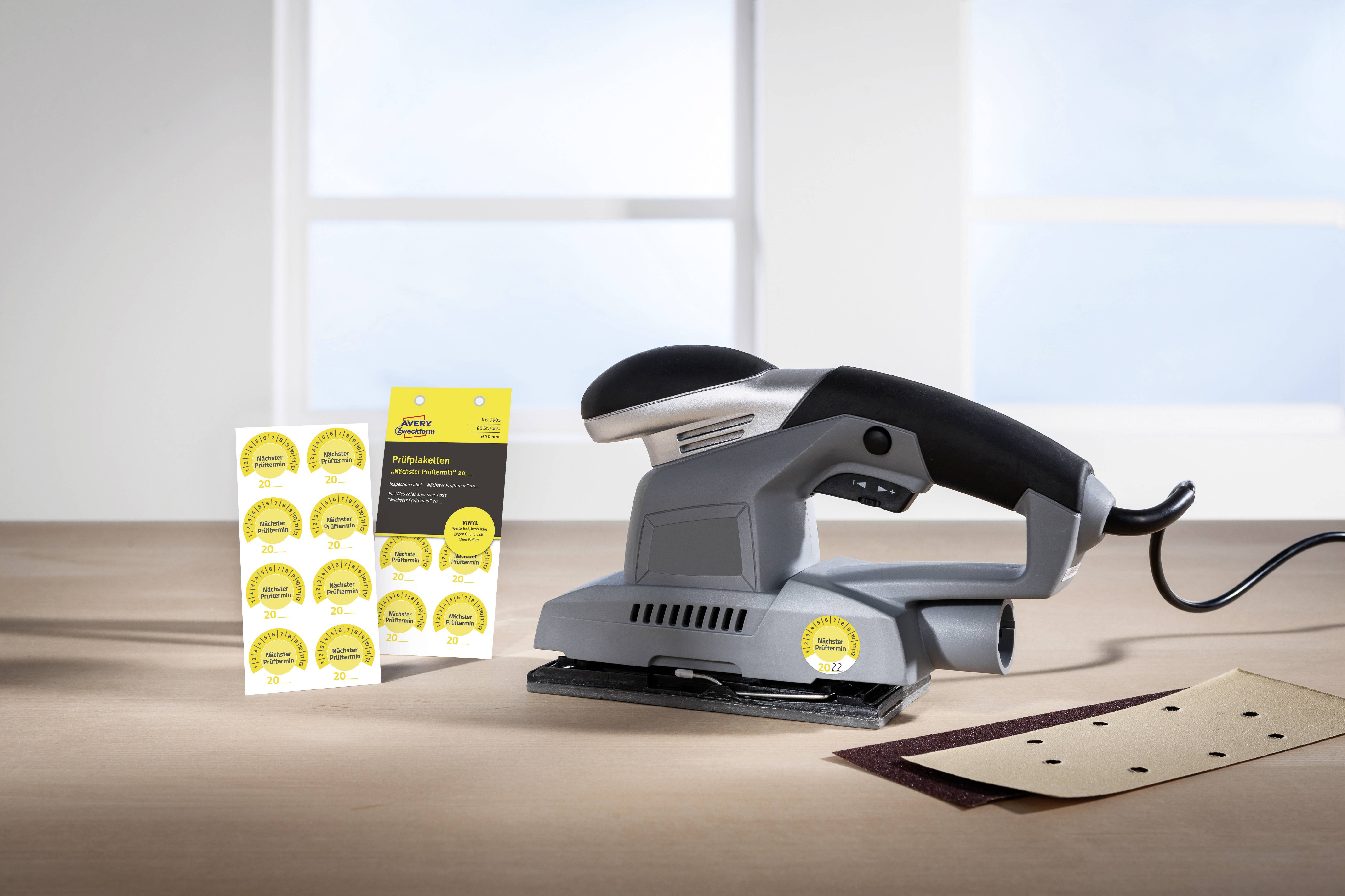 Avery-Zweckform 7905 Prüfplakette 20XX Gelb (Ø) 30mm 30mm 80St.