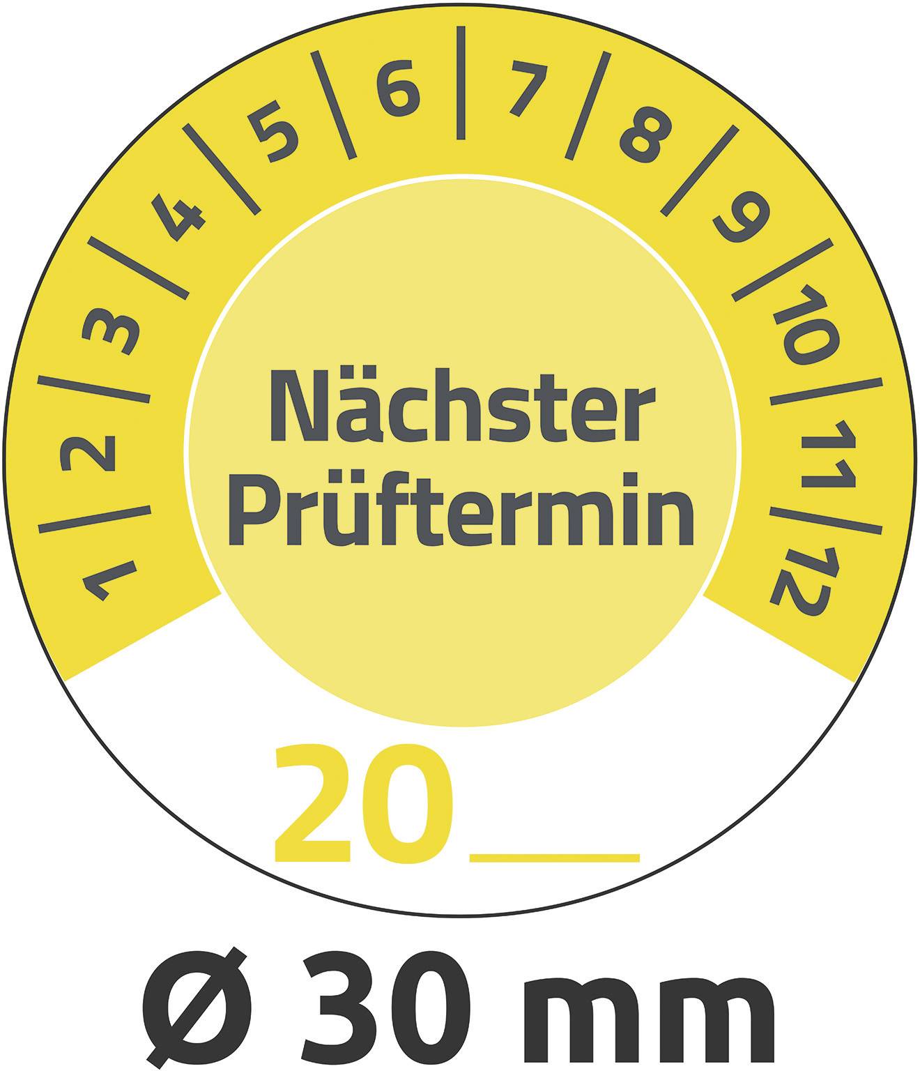 Avery-Zweckform 7905 Prüfplakette 20XX Gelb (Ø) 30mm 30mm 80St.