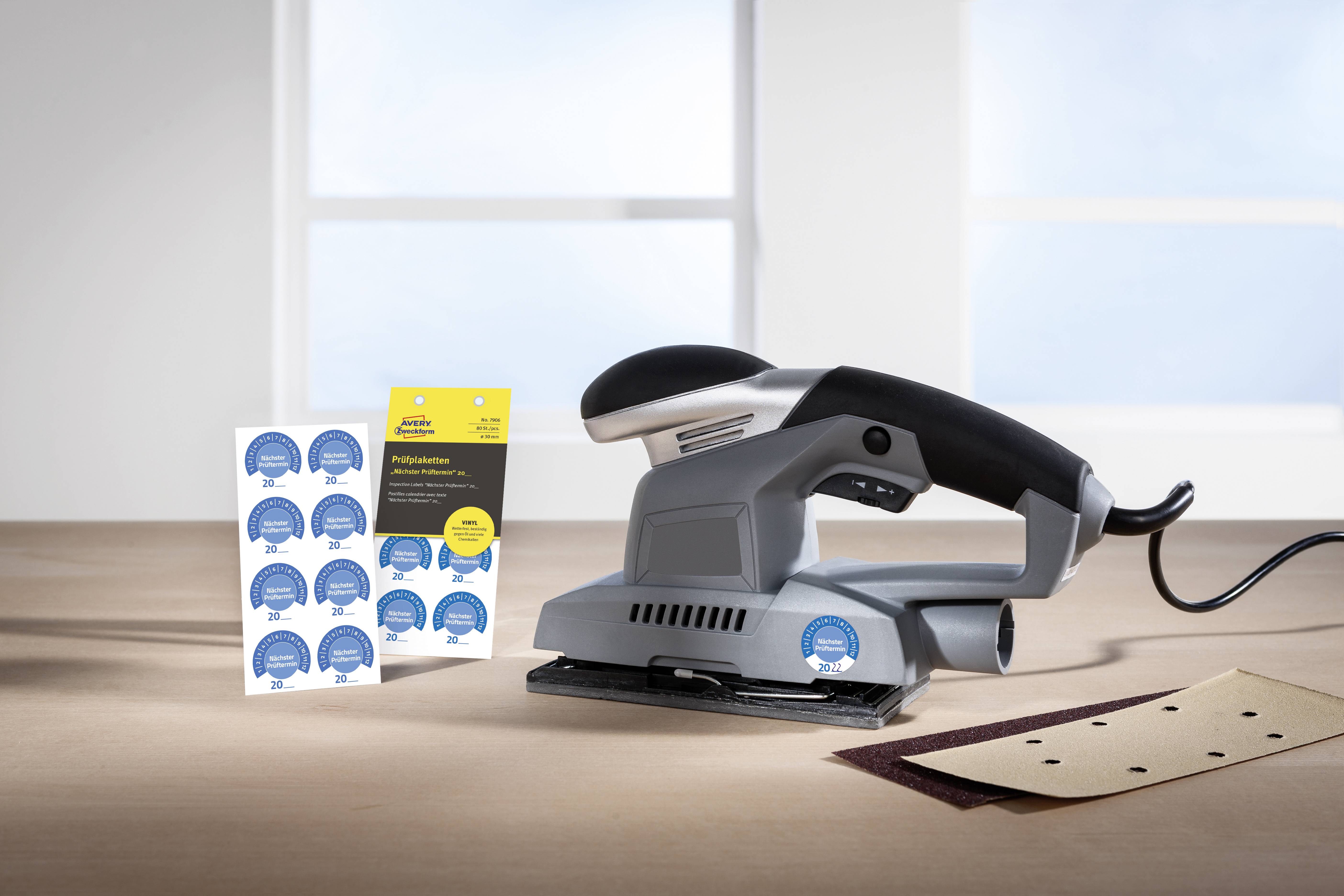 Avery-Zweckform 7906 Prüfplakette 20XX Blau (Ø) 30mm 30mm 80St.