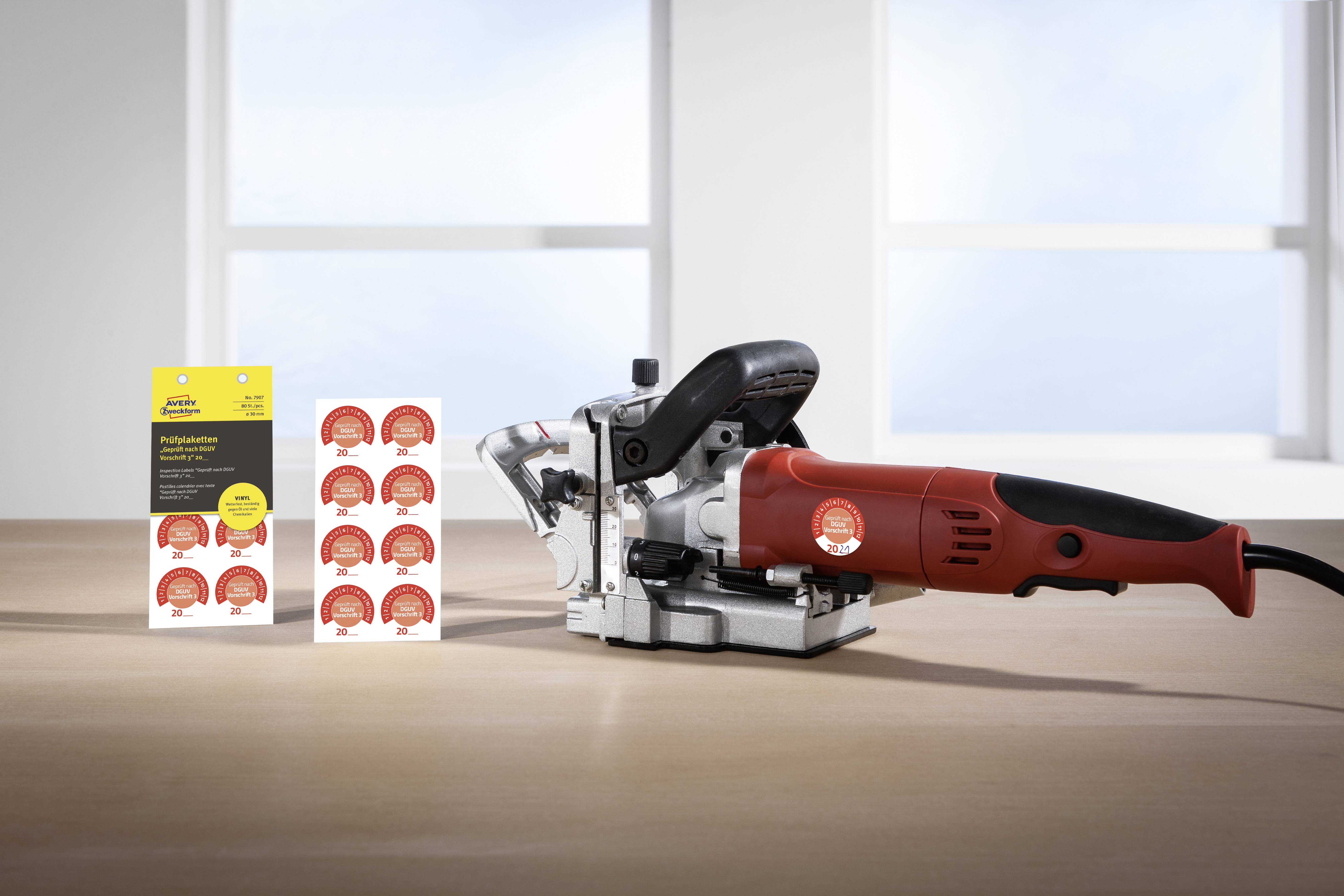 Avery-Zweckform 7907 Prüfplakette 20XX Rot (Ø) 30mm 30mm 80St.