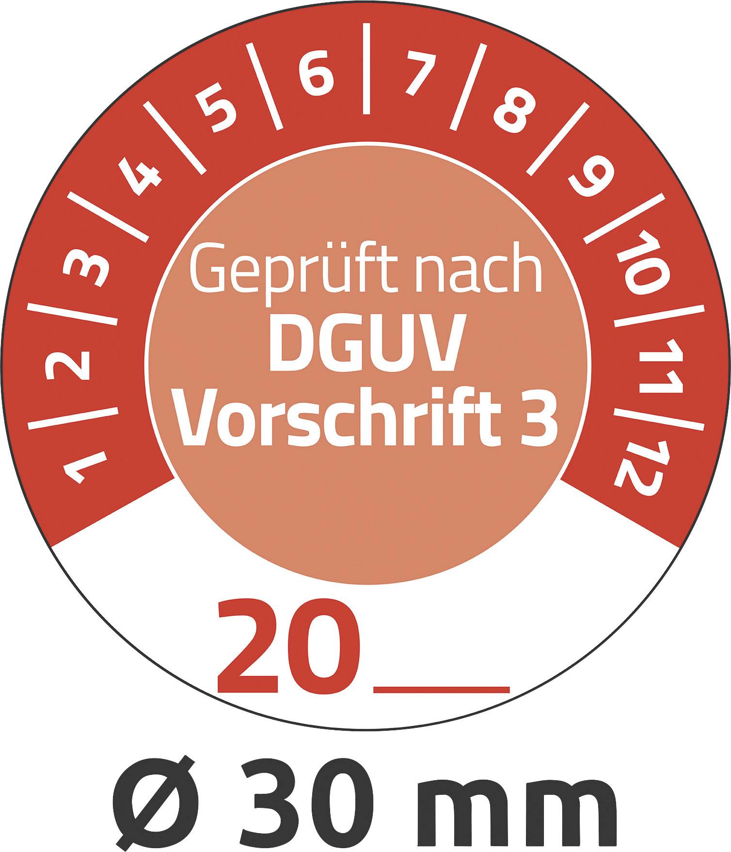 Avery-Zweckform 7907 Prüfplakette 20XX Rot (Ø) 30mm 30mm 80St.