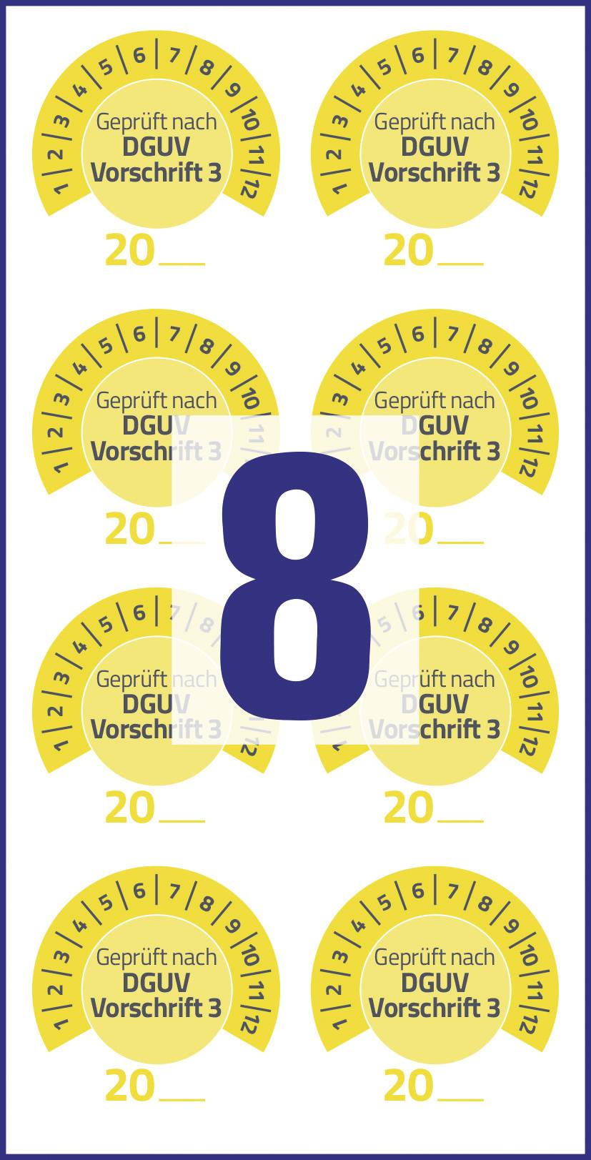 Avery-Zweckform 7908 Prüfplakette 20XX Gelb (Ø) 30mm 30mm 80St.