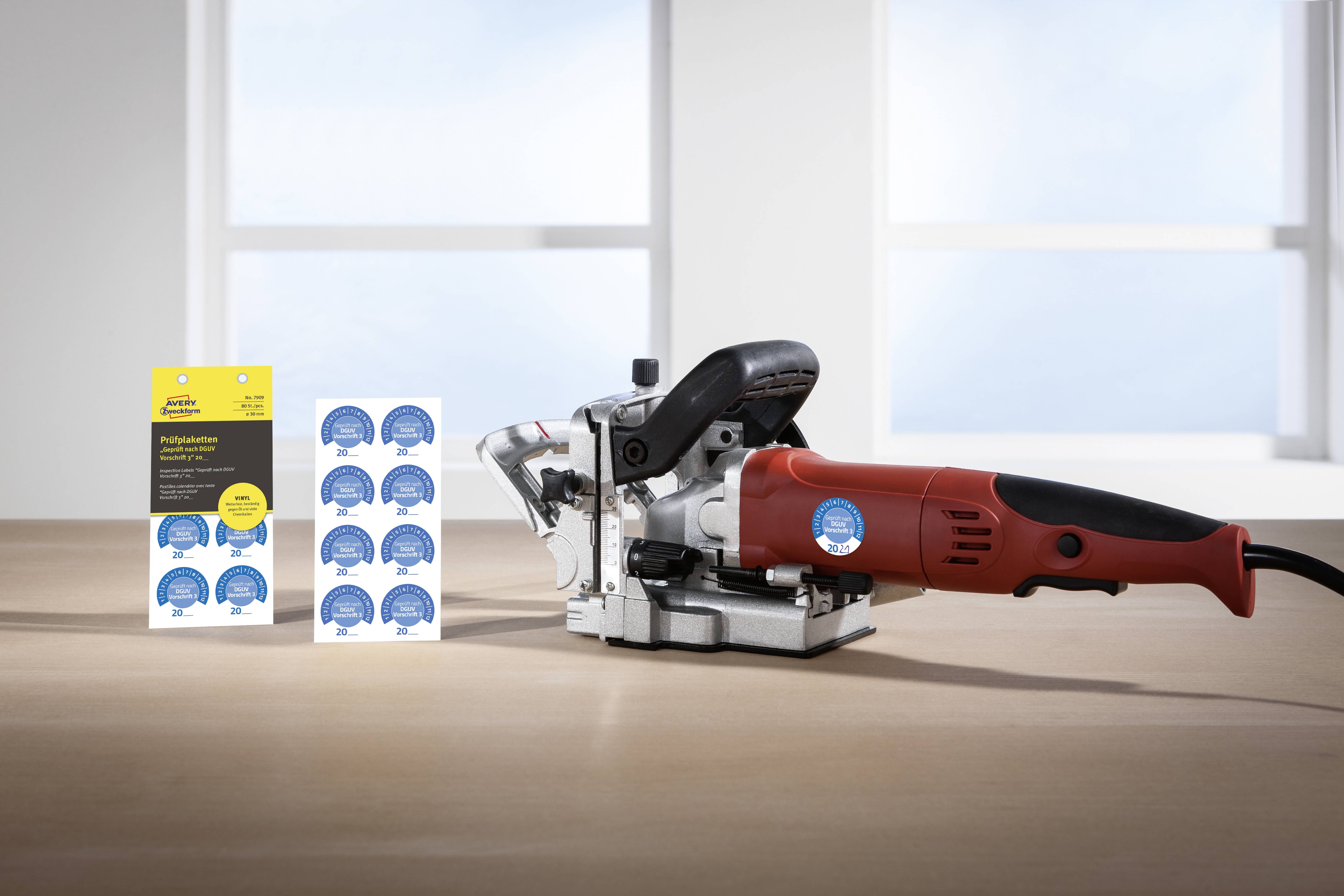 Avery-Zweckform 7909 Prüfplakette 20XX Blau (Ø) 30mm 30mm 80St.