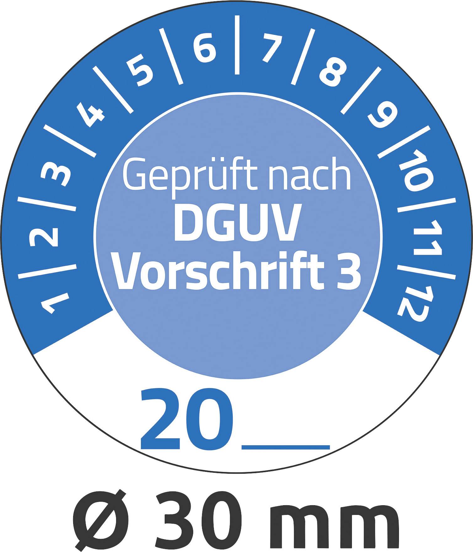 Avery-Zweckform 7909 Prüfplakette 20XX Blau (Ø) 30mm 30mm 80St.