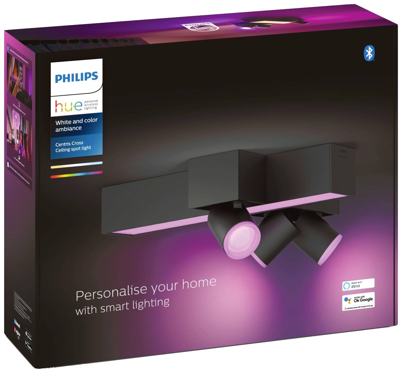 Philips LED LED Decken- und Wandleuchte 5060830P7 Centris Cross GU10, LED fest eingebaut 42.1 W