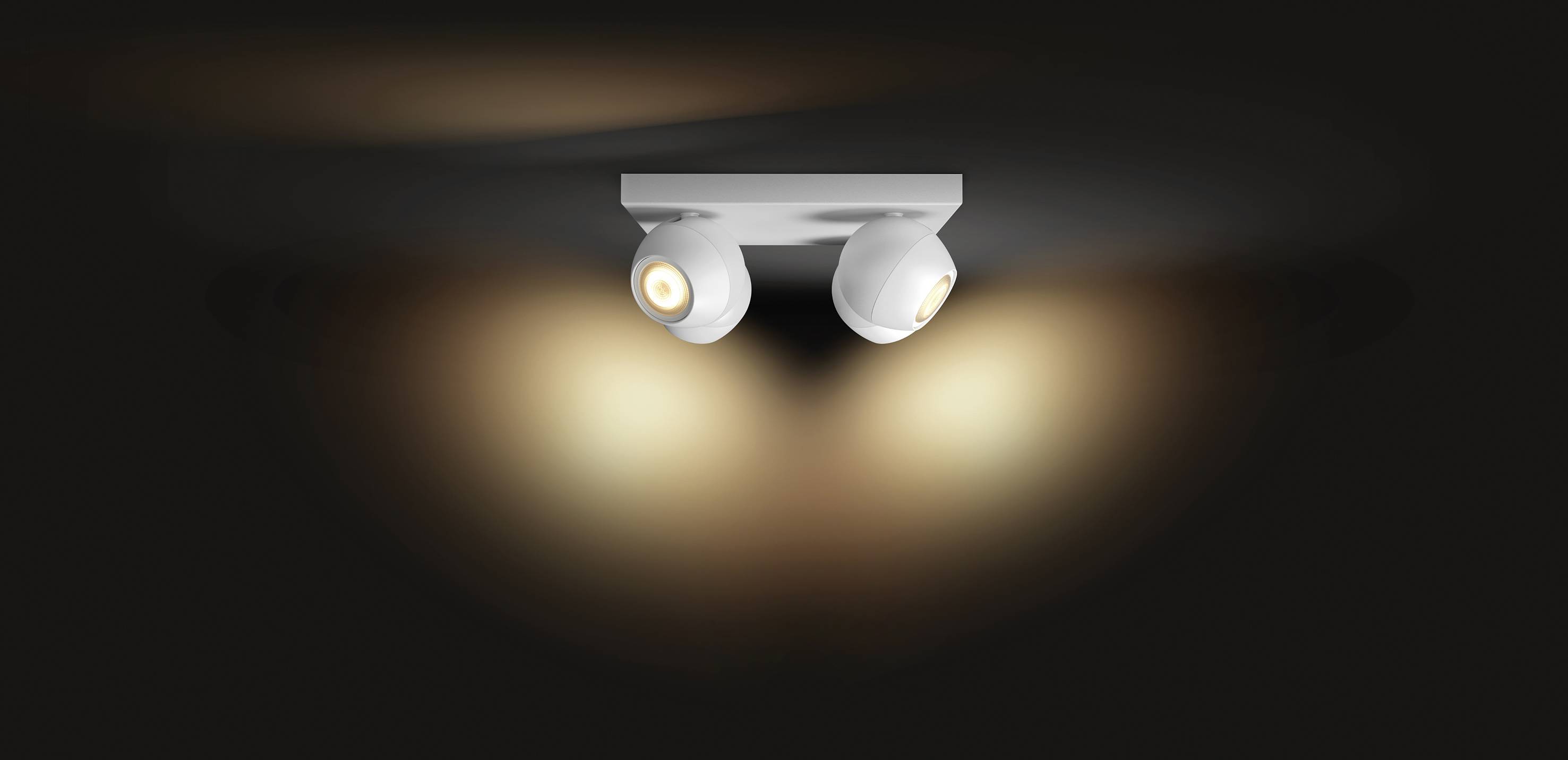 Philips Lighting Hue LED Decken- und Wandleuchte 5047431P6 Buckram GU10 20 W Warmweiß, Neutralweiß, Tageslichtweiß