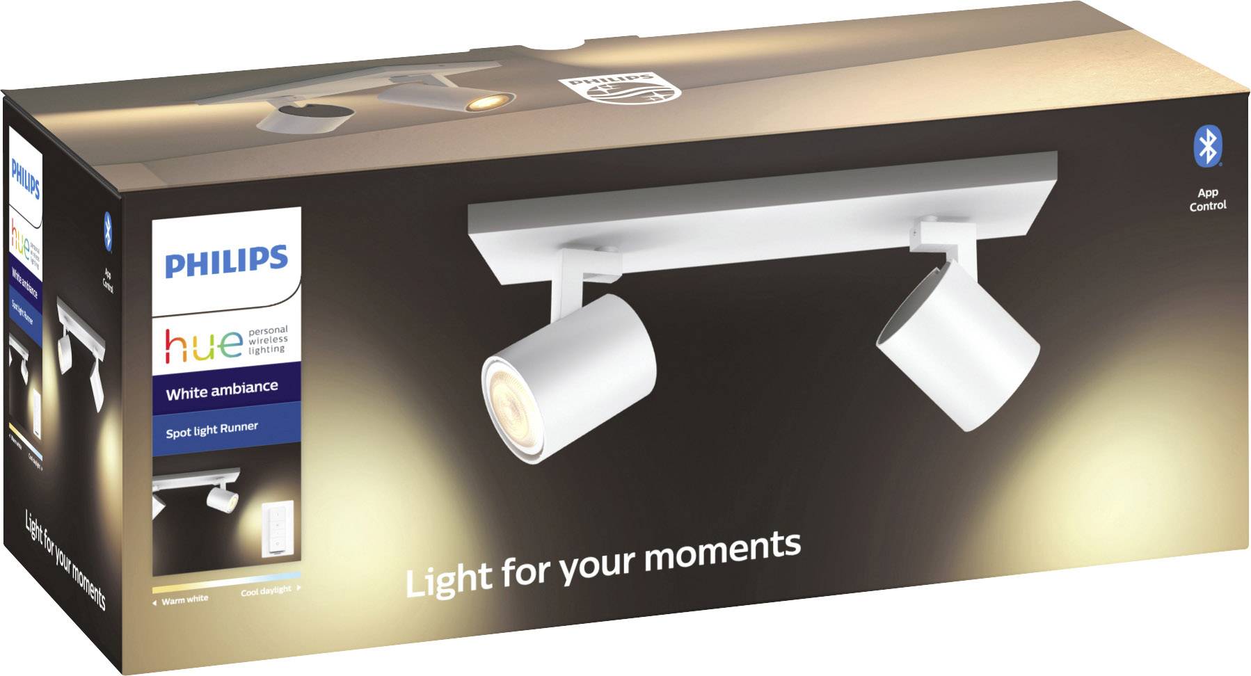 Philips Lighting Hue LED Decken- und Wandleuchte 5309231P6 Runner GU10 10W Warmweiß, Neutralweiß, Tageslichtweiß