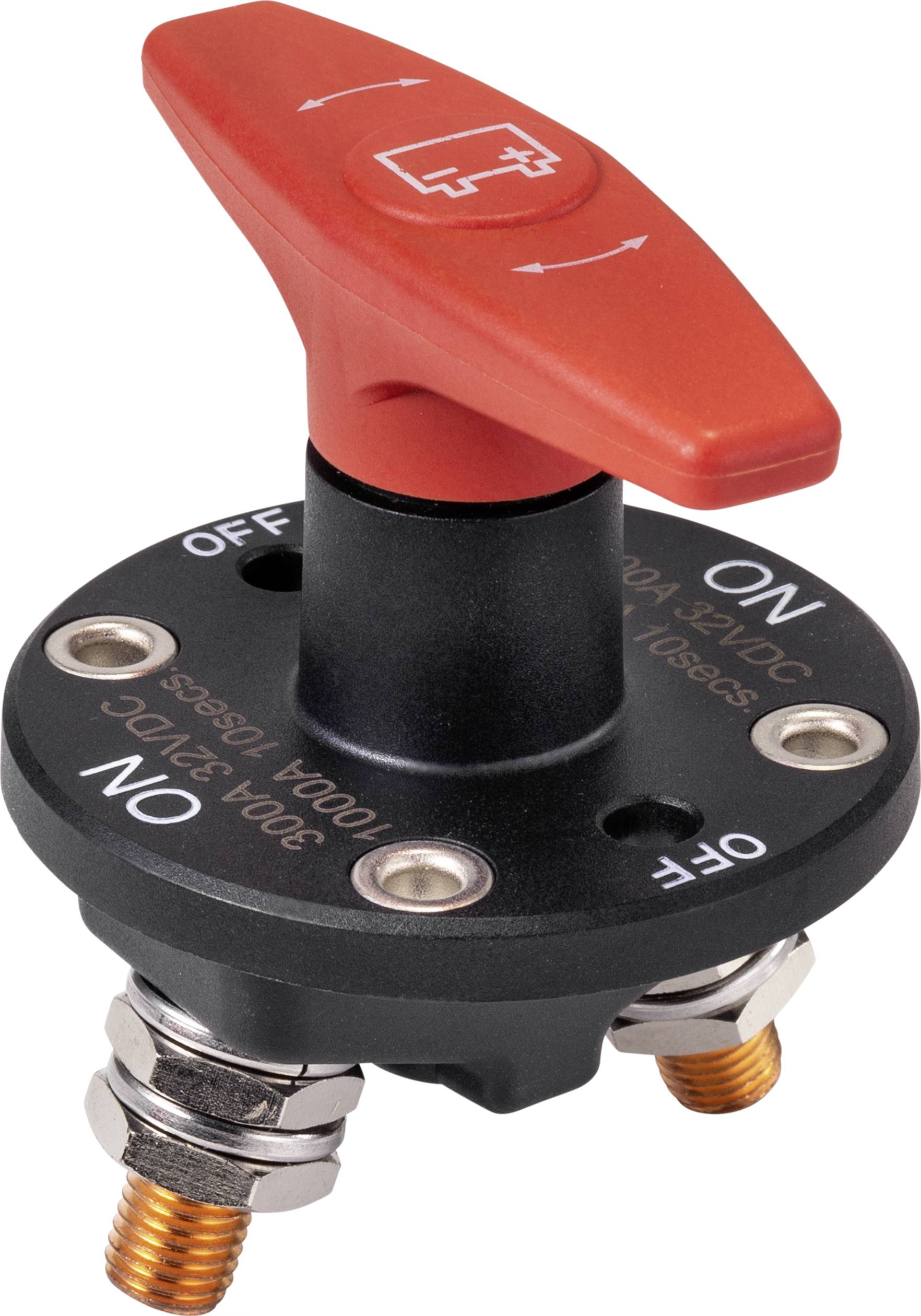 TRU COMPONENTS TC-9075596 Kfz-Batterieschalter 32 V/DC 300A 1 x Aus/Ein rastend IP67 1St.