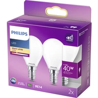 Philips LED 77771500 LED EEK F (A - G) E14 Tropfenform 4.3 W = 40 W Warmweiß (Ø x L) 4.5 cm x 8.2 cm 2 St. Philips LED 77771500 LED EEK F (A - G) E14 Tropfenform 4.3 W = 40 W Warmweiß (Ø x L) 4.5 cm x 8.2 cm 2 St.