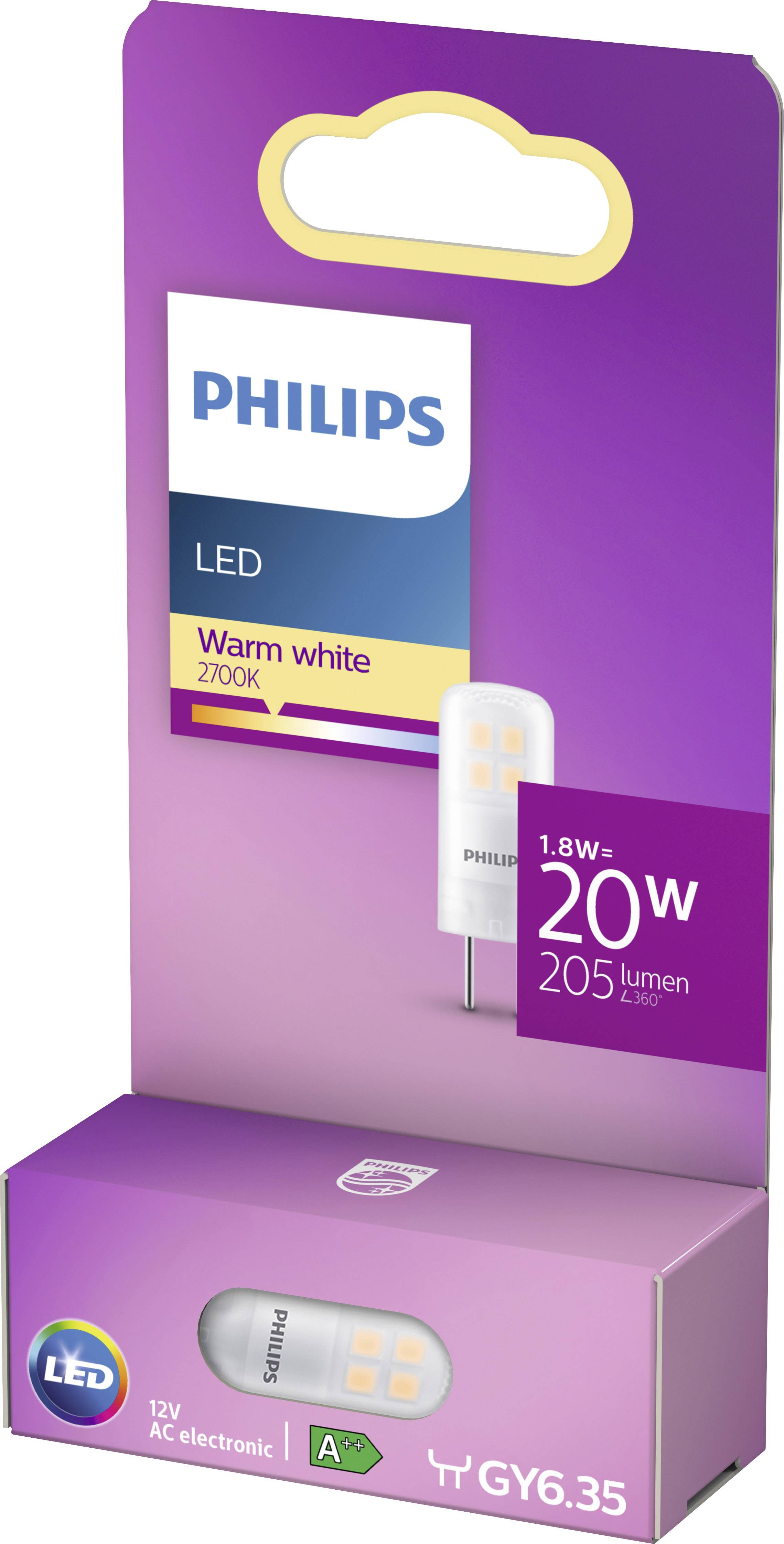 Philips LED 76791400 LED EEK F (A - G) GY6.35 Stiftsockel 1.8W = 20W Warmweiß (Ø x L) 1.3cm x 3.5cm 1St.