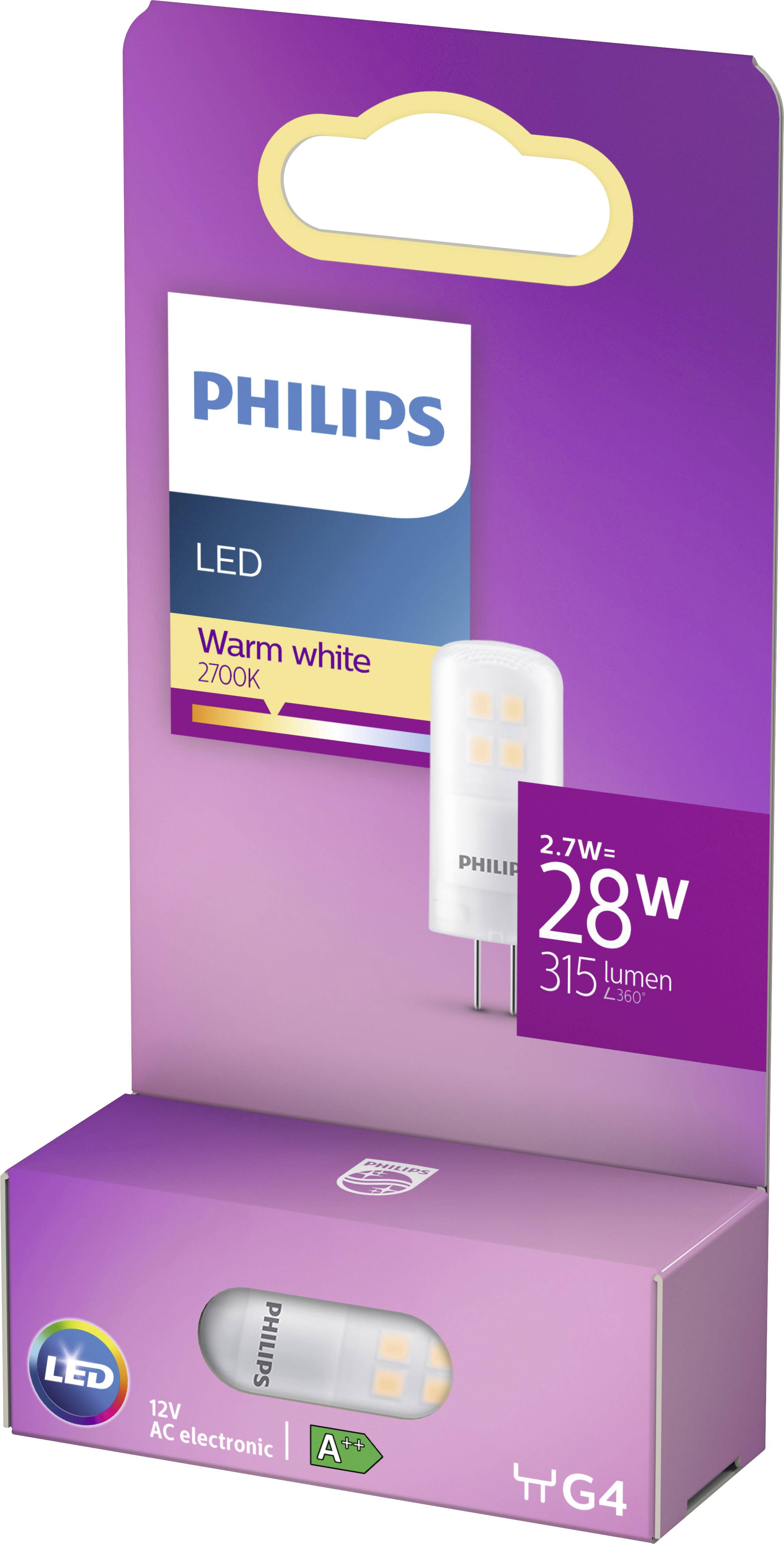 Philips LED 76773000 LED EEK F (A - G) G4 Stiftsockel 2.7W = 28W Warmweiß (Ø x L) 1.5cm x 4cm 1St.