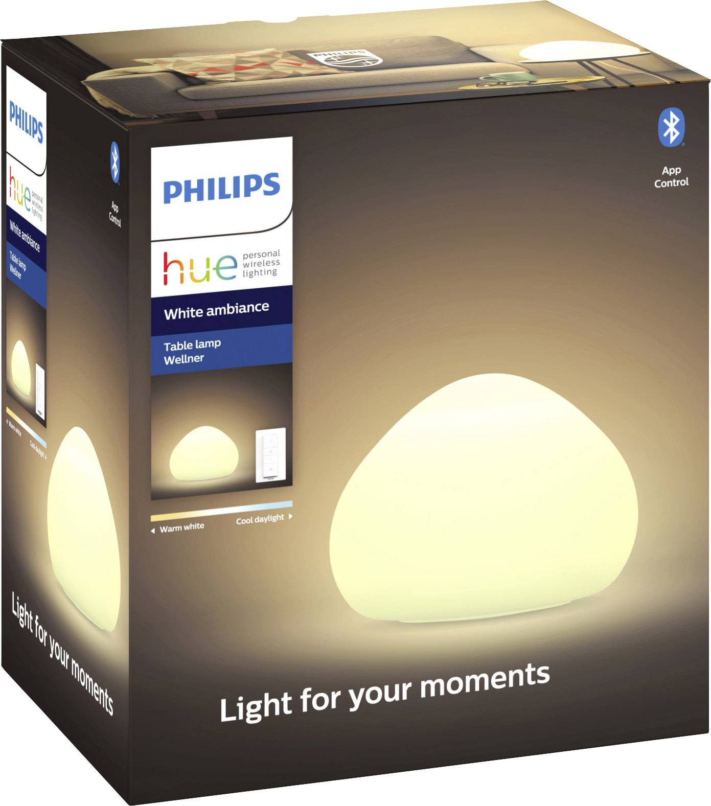 Philips Lighting Hue LED-Tischlampe 4440156P6 Wellner E27 8.5W Warmweiß, Neutralweiß, Tageslichtweiß