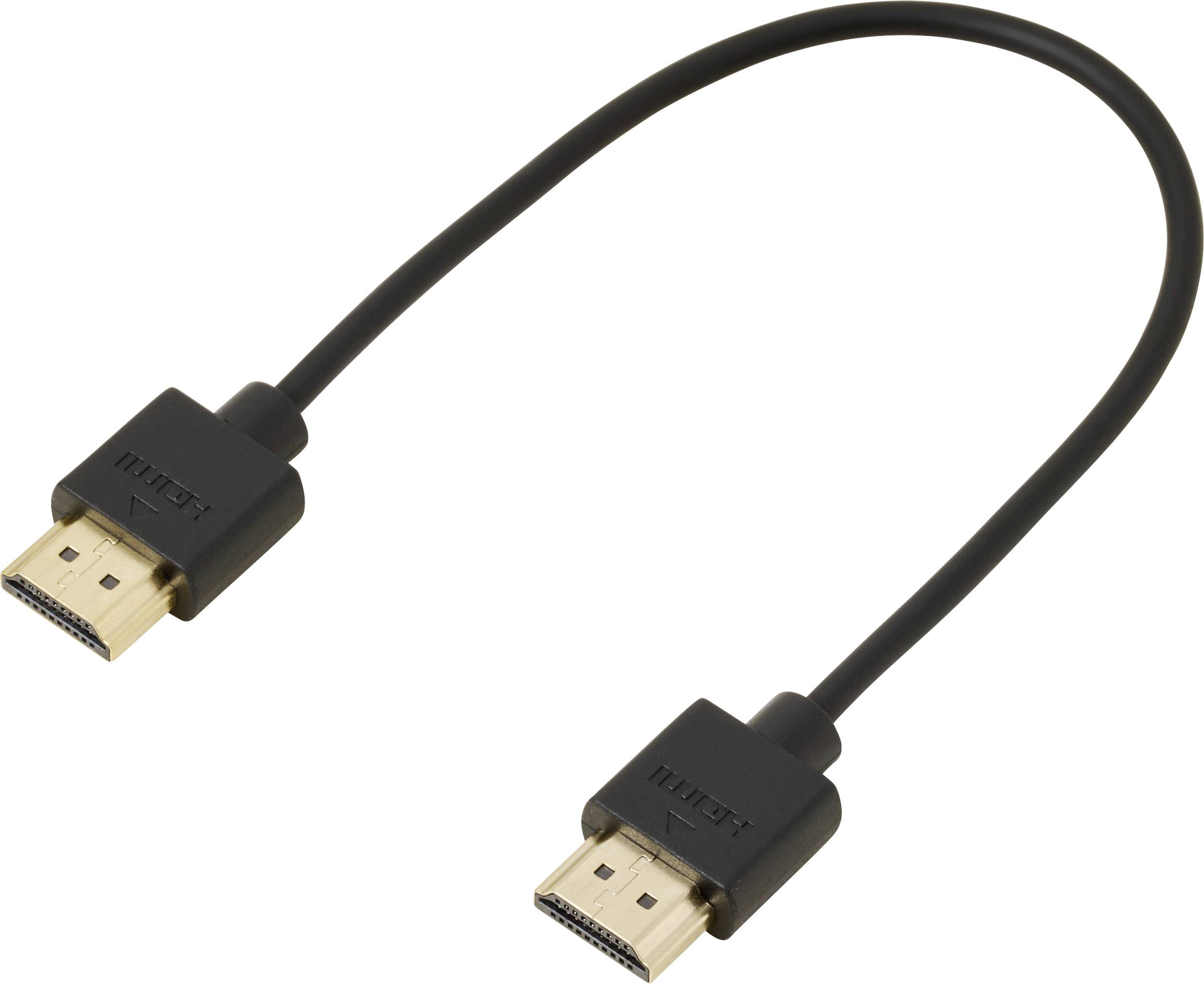 SpeaKa Professional HDMI Anschlusskabel HDMI-A Stecker, HDMI-A Stecker 0.20m Schwarz SP-9076308 4K UHD, Audio Return Channel