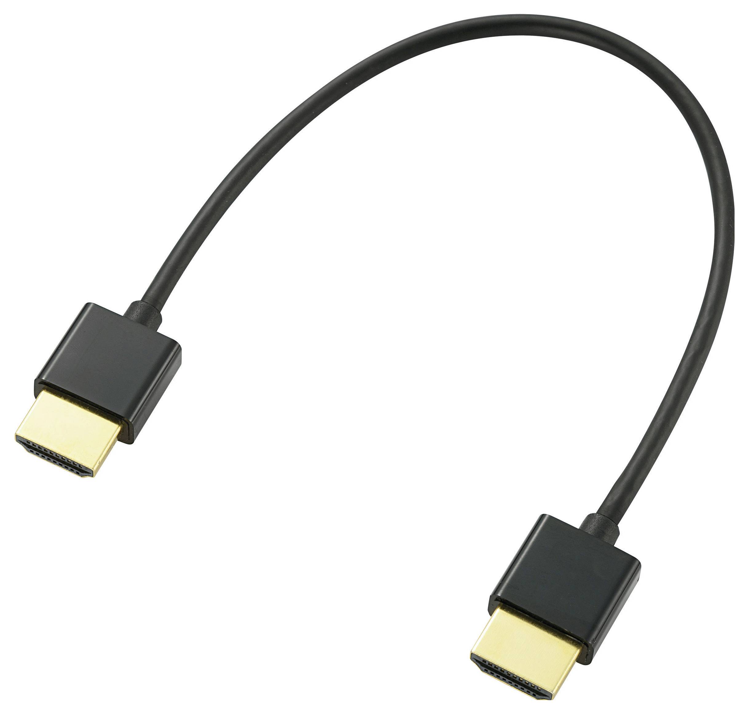 SpeaKa Professional HDMI Anschlusskabel HDMI-A Stecker, HDMI-A Stecker 0.20m Schwarz SP-9076308 4K UHD, Audio Return Channel