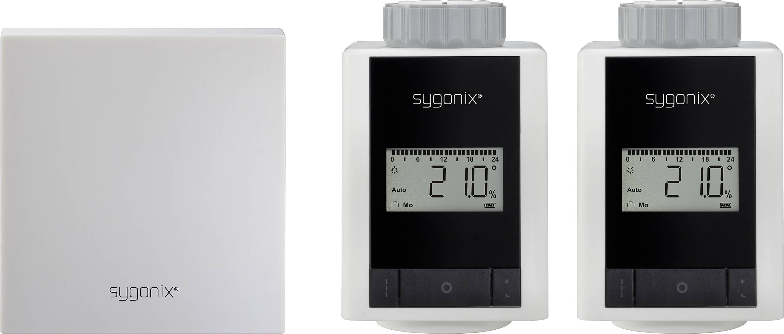 Sygonix SY-4538250 Heizkörperthermostat-Set elektronisch 2er Set 0.5 bis 29.5°C