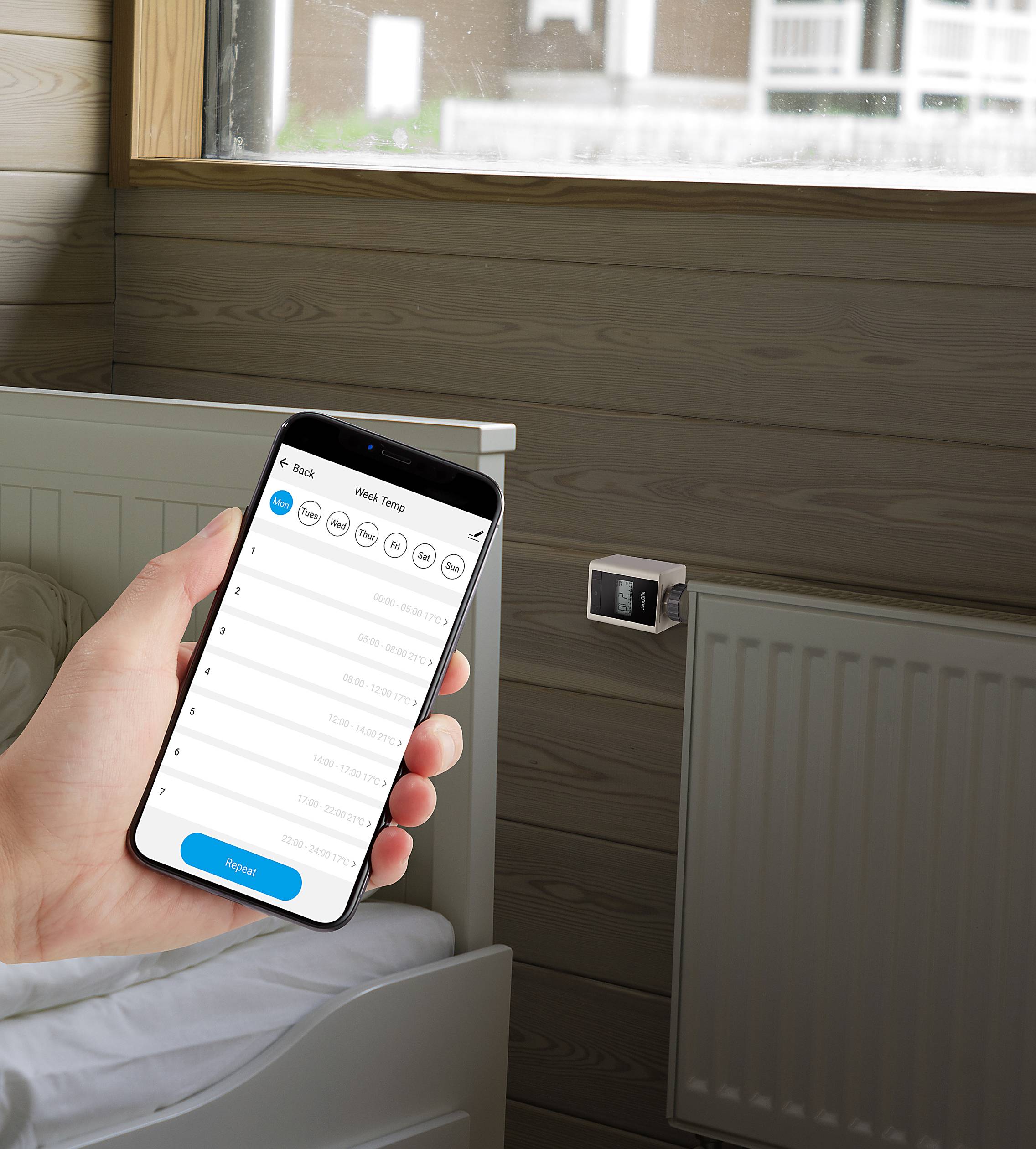 Sygonix SY-4538250 Heizkörperthermostat-Set elektronisch 2er Set 0.5 bis 29.5°C