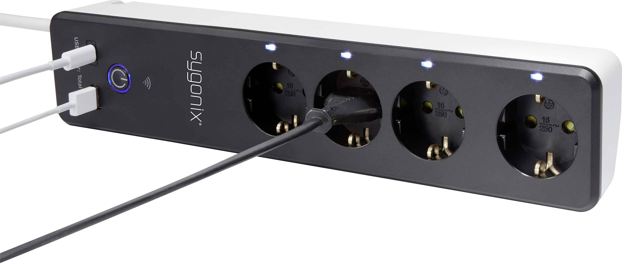 Sygonix SY-4538254 WiFi-Steckdosenleiste Schwarz, Weiß Schutzkontakt 1St.