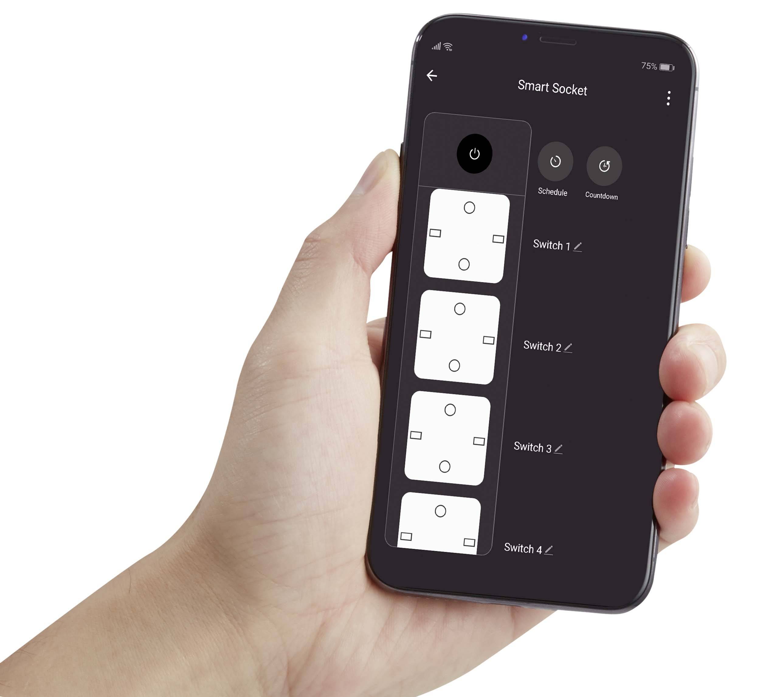 Sygonix SY-4538254 WiFi-Steckdosenleiste Schwarz, Weiß Schutzkontakt 1St.