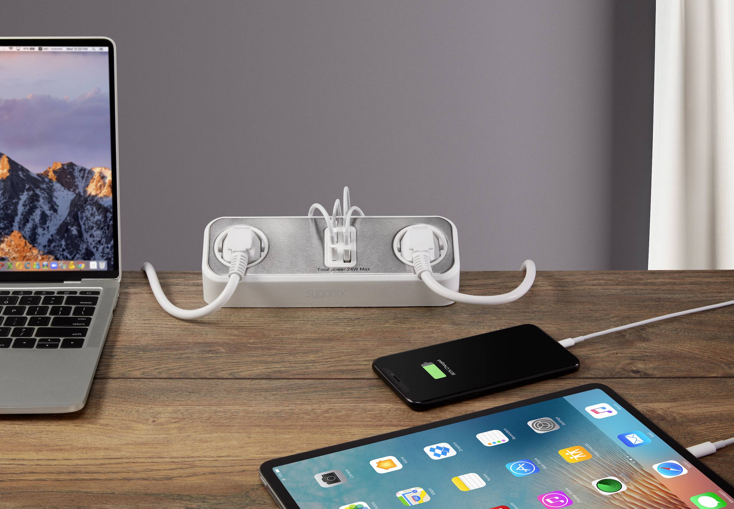 Sygonix SY-4538256 Steckdosenleiste 2fach Weiß Schutzkontakt 1St.