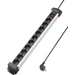 Sygonix SY-4538266 Steckdosenleiste mit Schalter 10fach Schwarz, Silber Schutzkontakt 1St. Sygonix SY-4538266 Steckdosenleiste mit Schalter 10fach Schwarz, Silber Schutzkontakt 1St.
