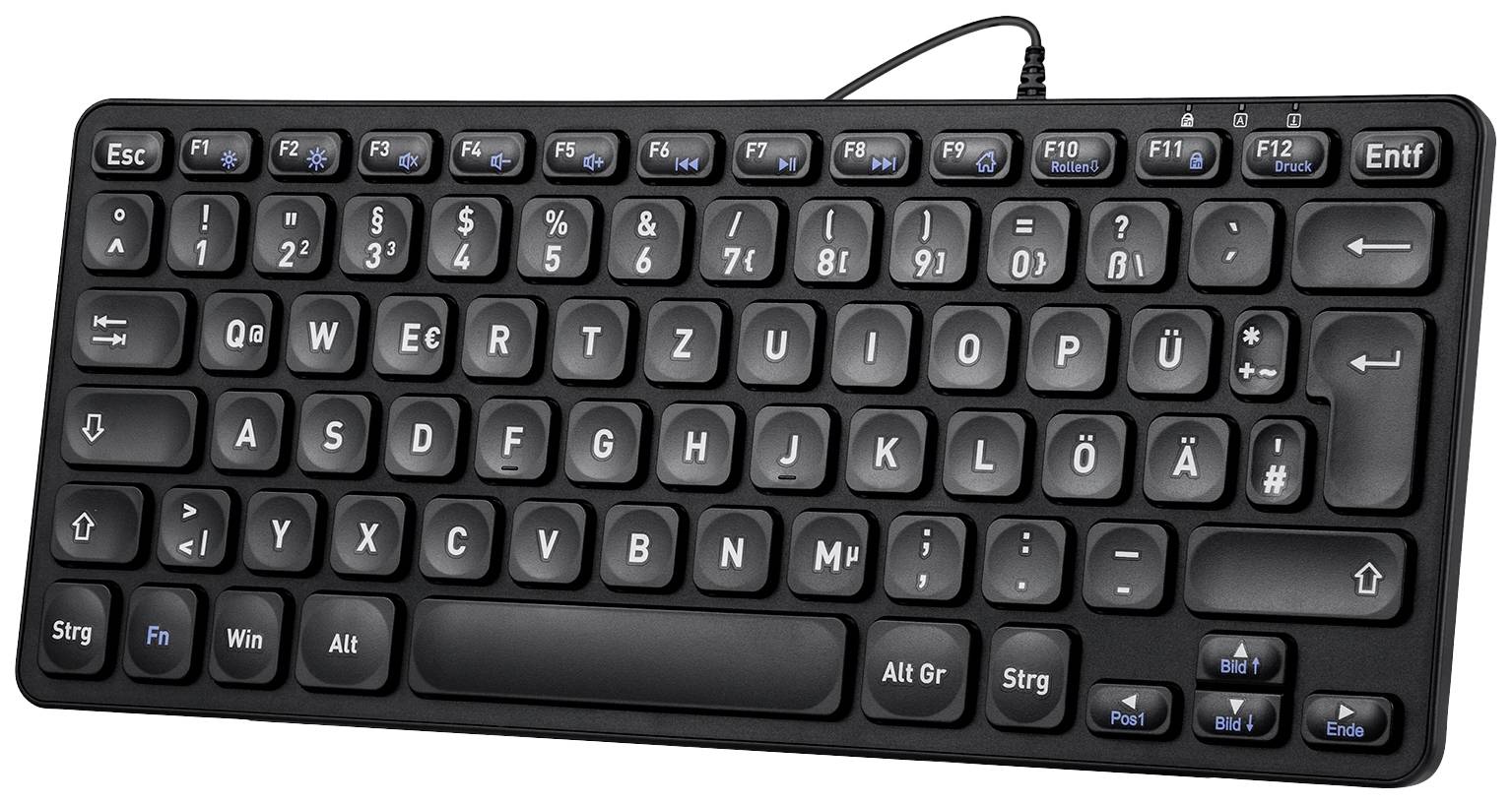 Perixx PERIBOARD-432 DE B USB Tastatur Deutsch, QWERTZ Schwarz