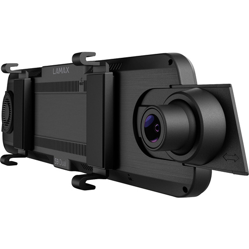 Lamax S9 Dual Rearview camera, Dashcam with GPS Horizontal viewing angle (max.)=150 ° Battery, Proximity alert, Display, Twin cam
