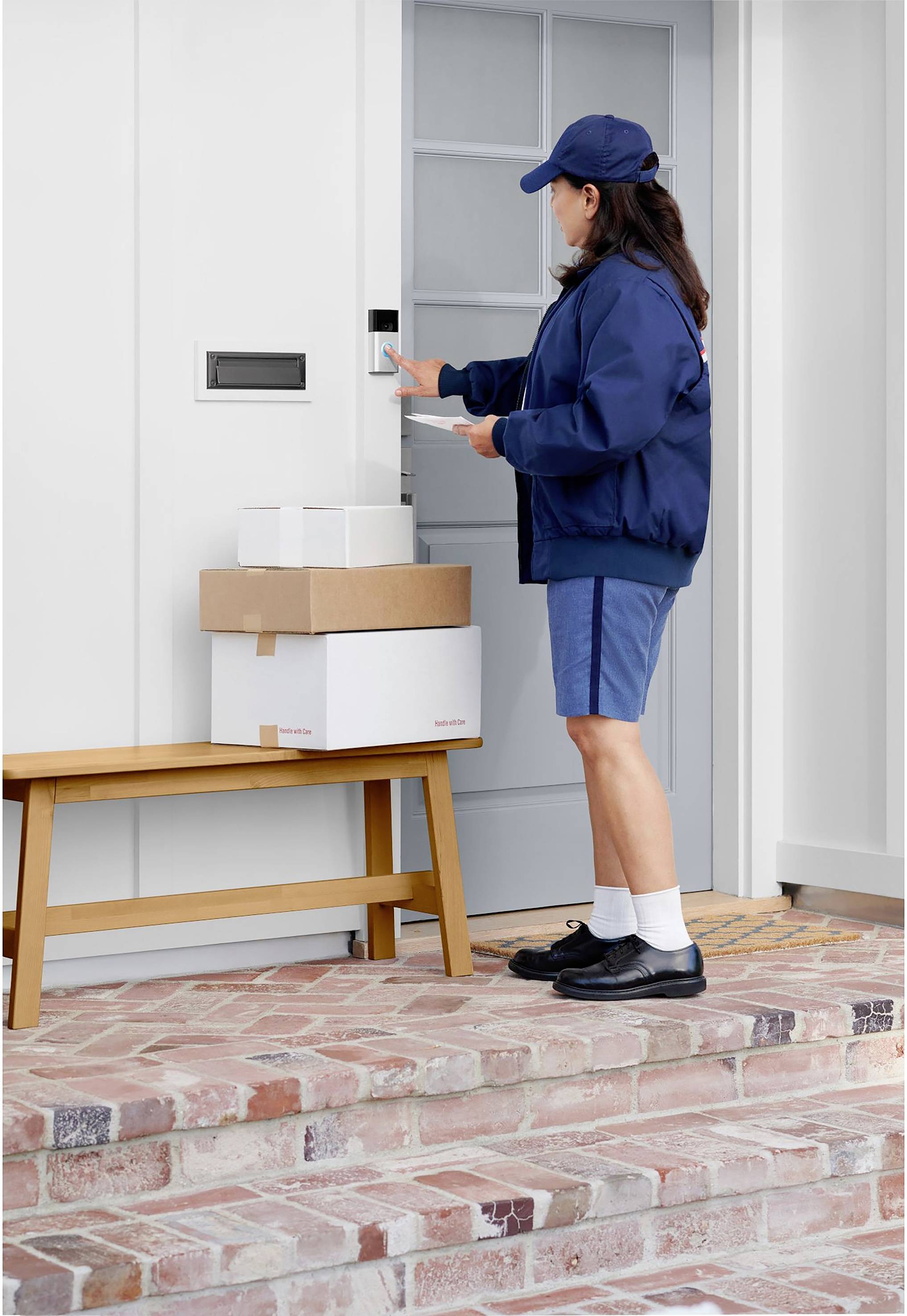 ring 8VR1SZ-VEU0 IP-Video-Türsprechanlage Video Doorbell 2. Gen WLAN Außeneinheit 1 Familienhaus Venetian-Bronze