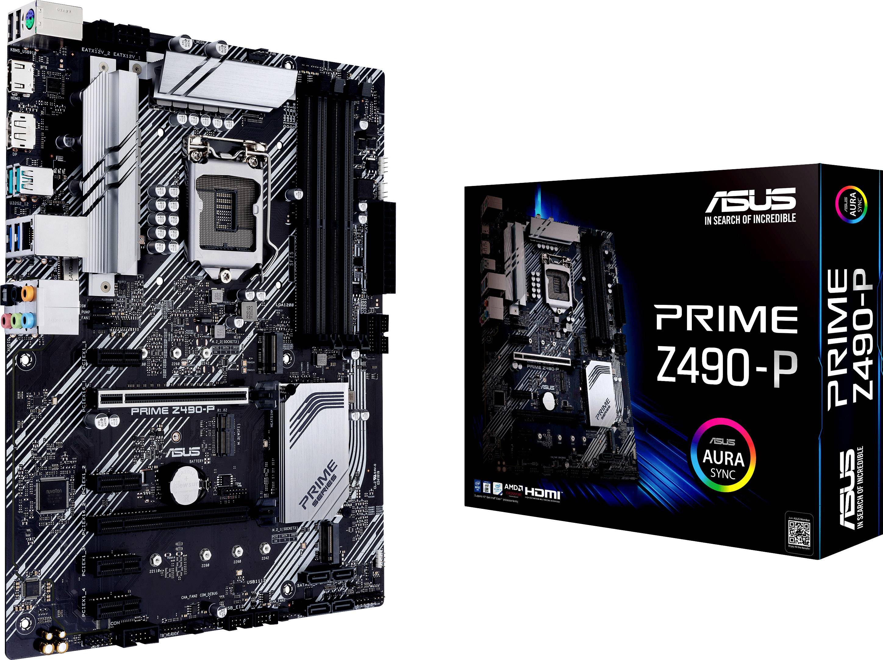 Asus PRIME Z490-P Mainboard Sockel (PC) Intel® 1200 Formfaktor (Details) ATX Mainboard-Chipsatz Intel® Z490
