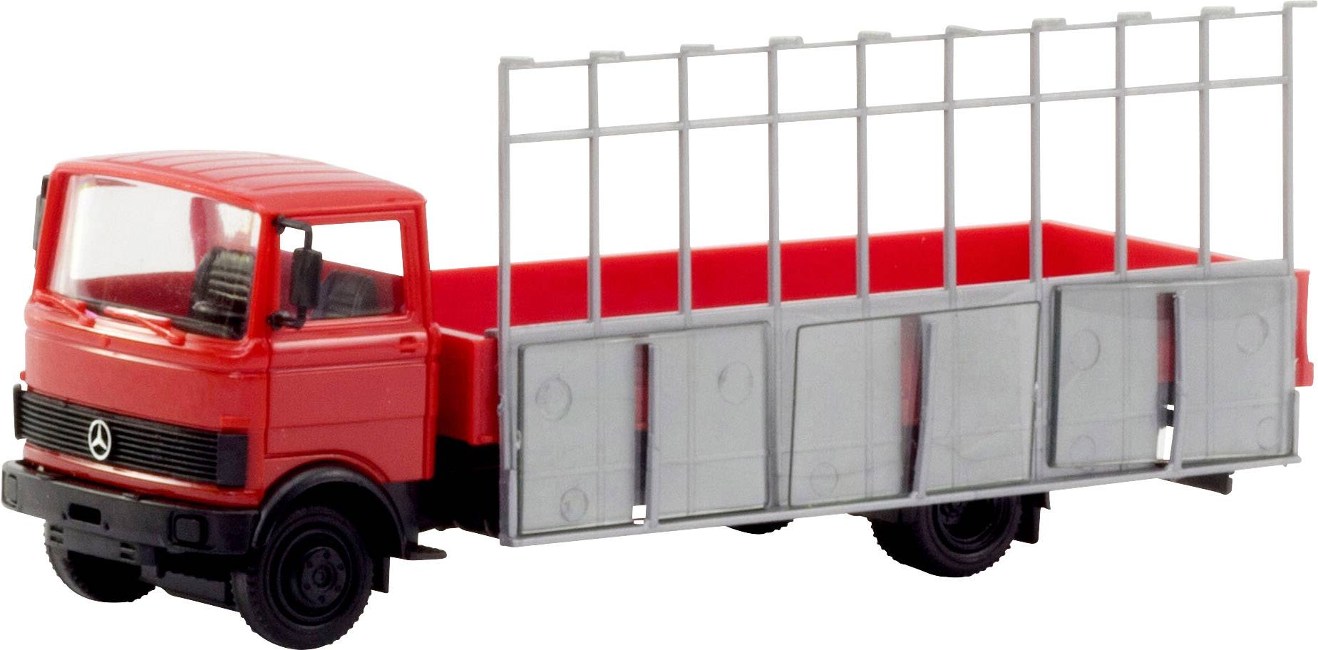 Herpa 094856 H0 LKW Modell Mercedes Benz LP 813 Pritsche mit Glasreff