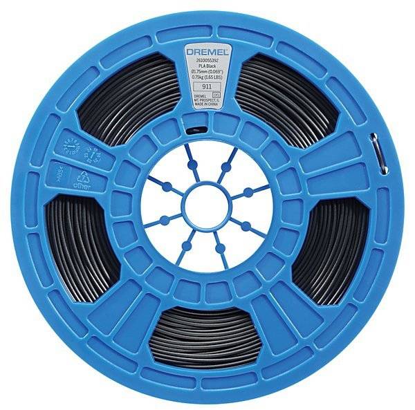 Dremel 2615PL02JA DR 3D PLA Filament D02 schwarz RFID Filament PLA  1.75 mm  Schwarz  750 g