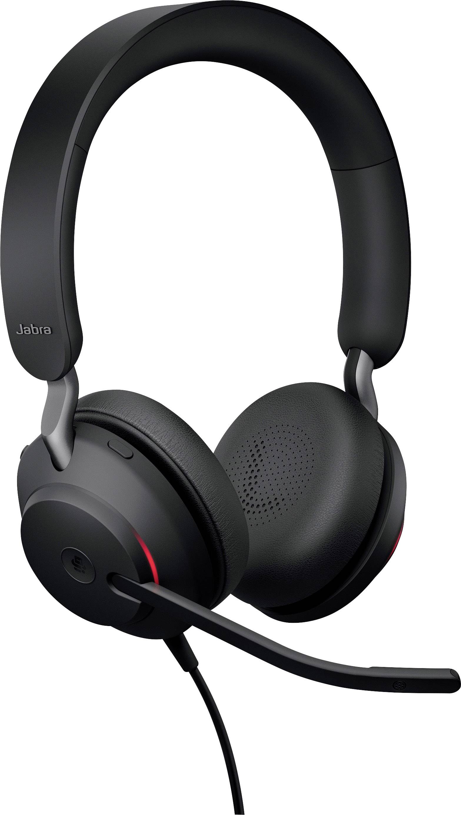 Jabra Evolve2 40, USB-C MS Stereo Telefon On Ear Headset kabelgebunden Stereo Schwarz Mikrofon-Stummschaltung