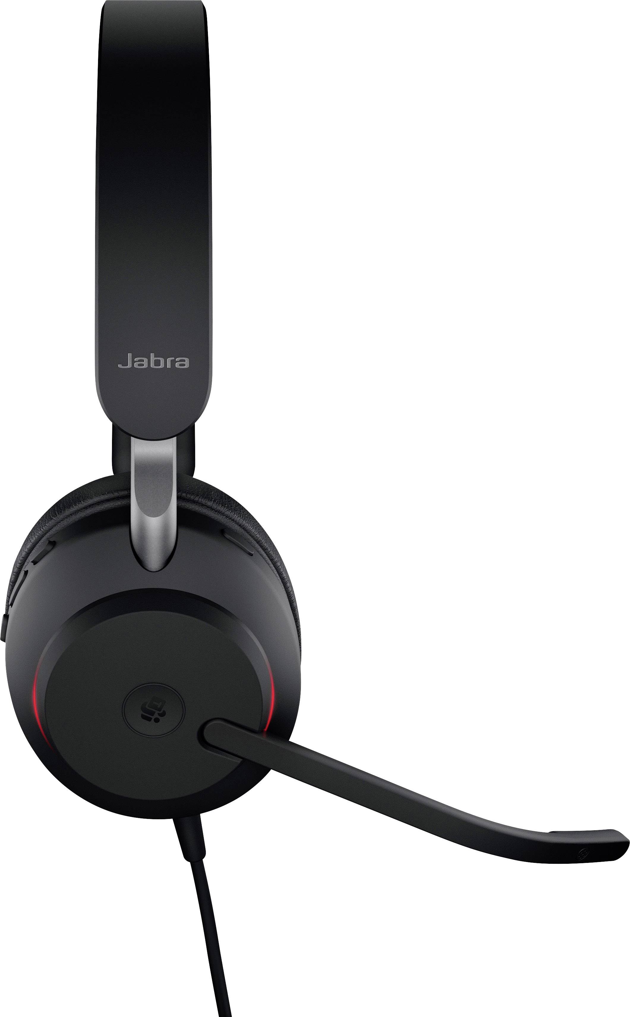 Jabra Evolve2 40, USB-C MS Stereo Telefon On Ear Headset kabelgebunden Stereo Schwarz Mikrofon-Stummschaltung