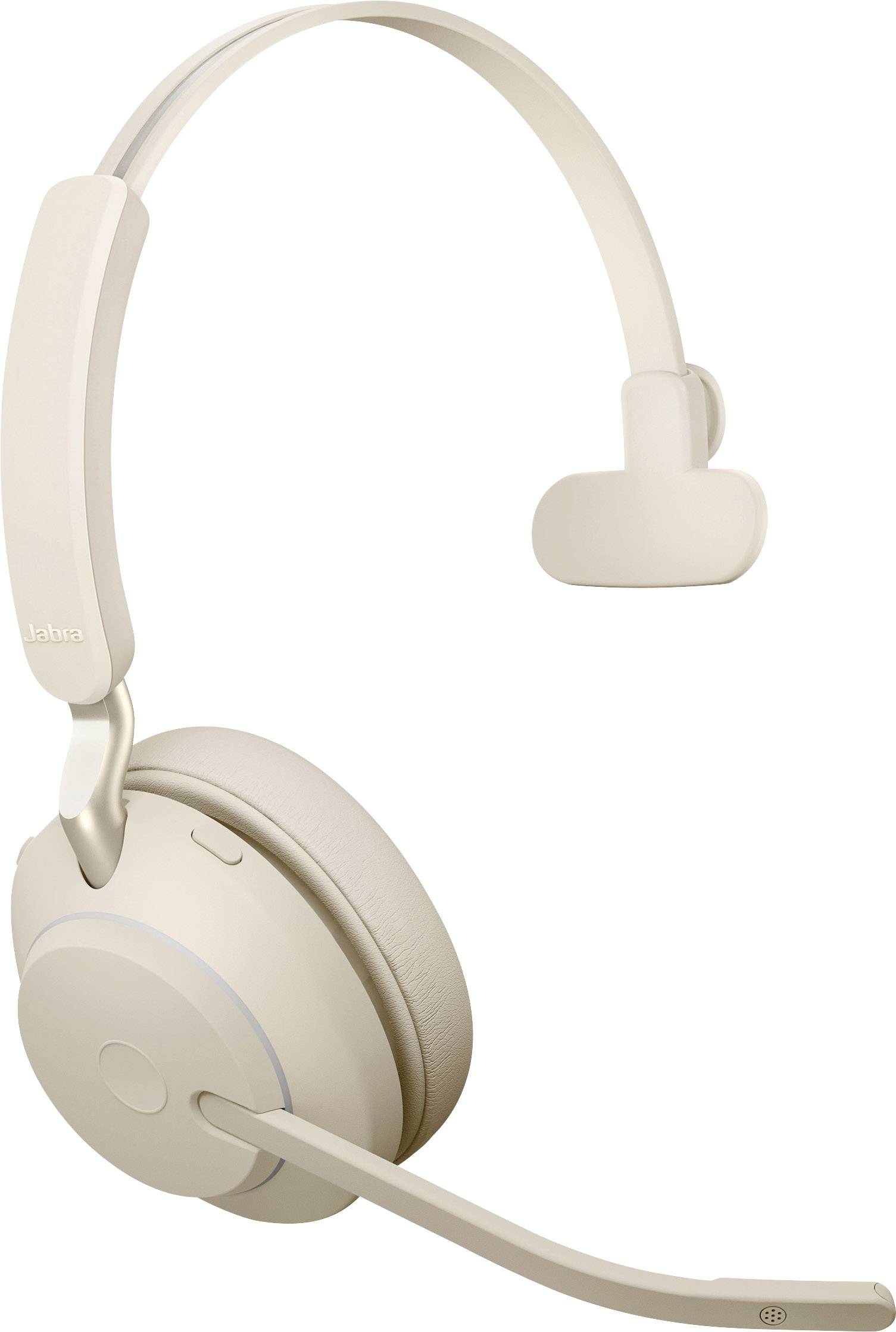 Jabra Evolve2 65 UC monaural Charge On Ear Headset Bluetooth® Mono Beige Lautstärkeregelung, Batterieladeanzeige, Mikrofon-Stummschaltung Telefon